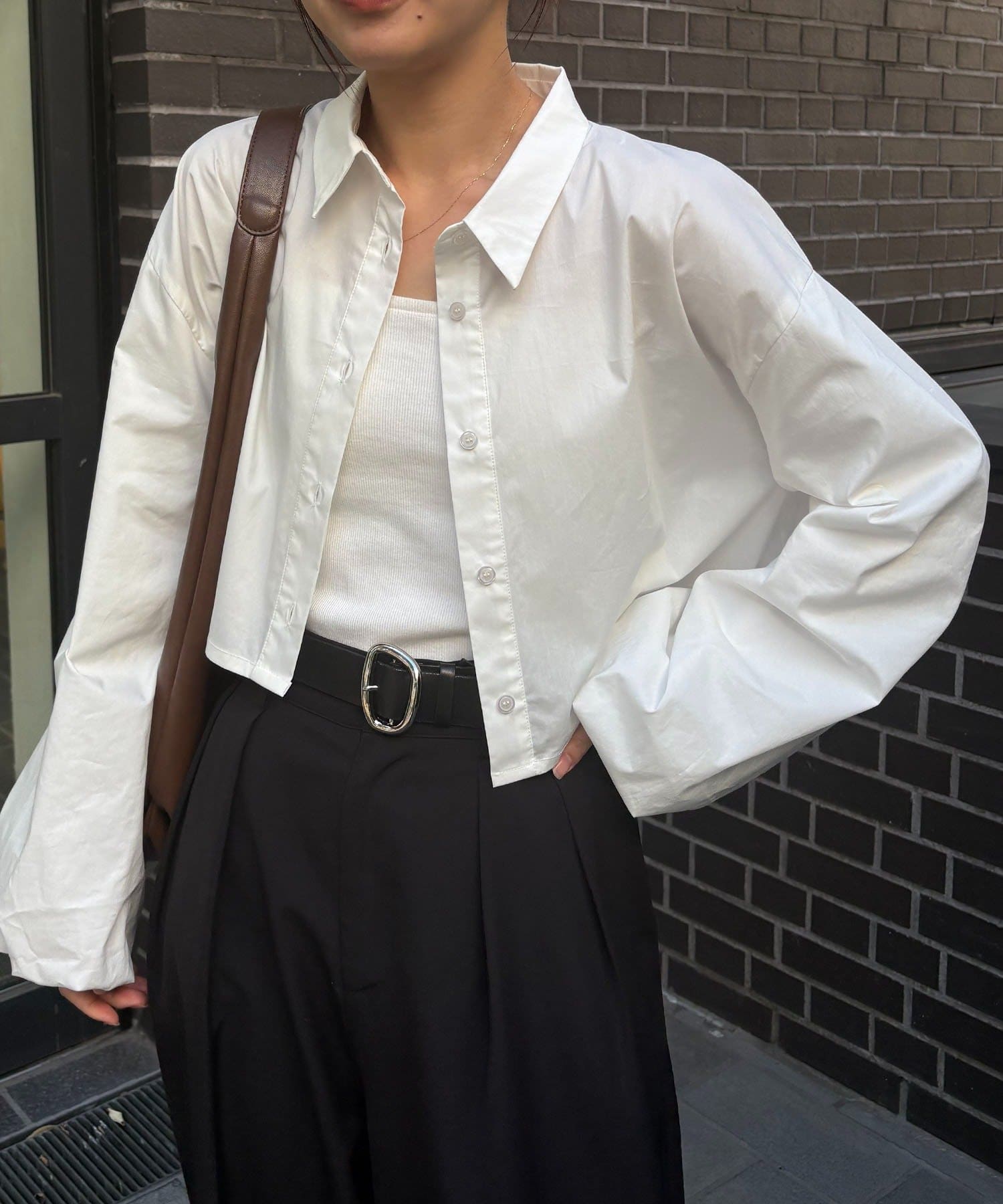 OUTLET(アウトレット) 【CAPRICIEUX LE'MAGE】袖バルーンクロップシャツ