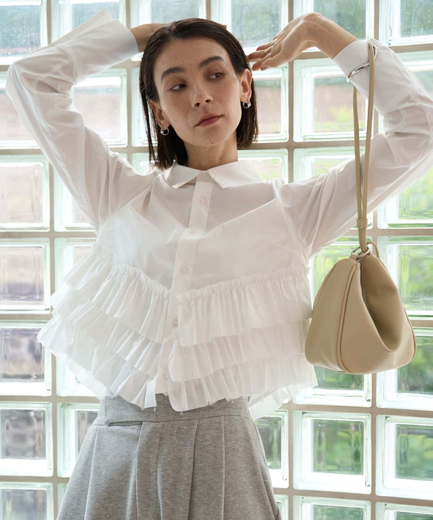 【美品】CAPRICIEUXLE'MAGE 羽織にも使える！オシャレ可愛いシャツ ドロストシャツ | CAPRICIEUX LE'MAGE(カプリシュレマージュ