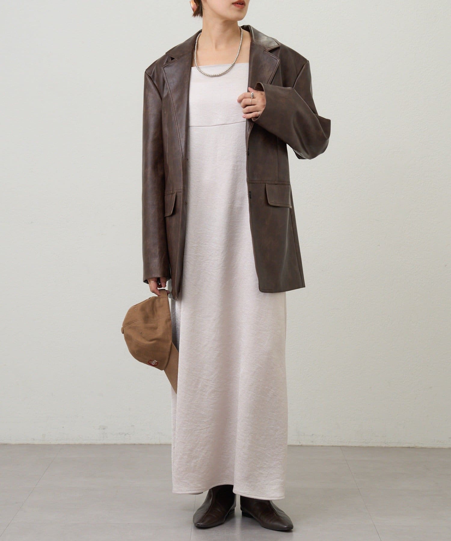 OUTLET(アウトレット) 【SHENERY】サテンキャミワンピース