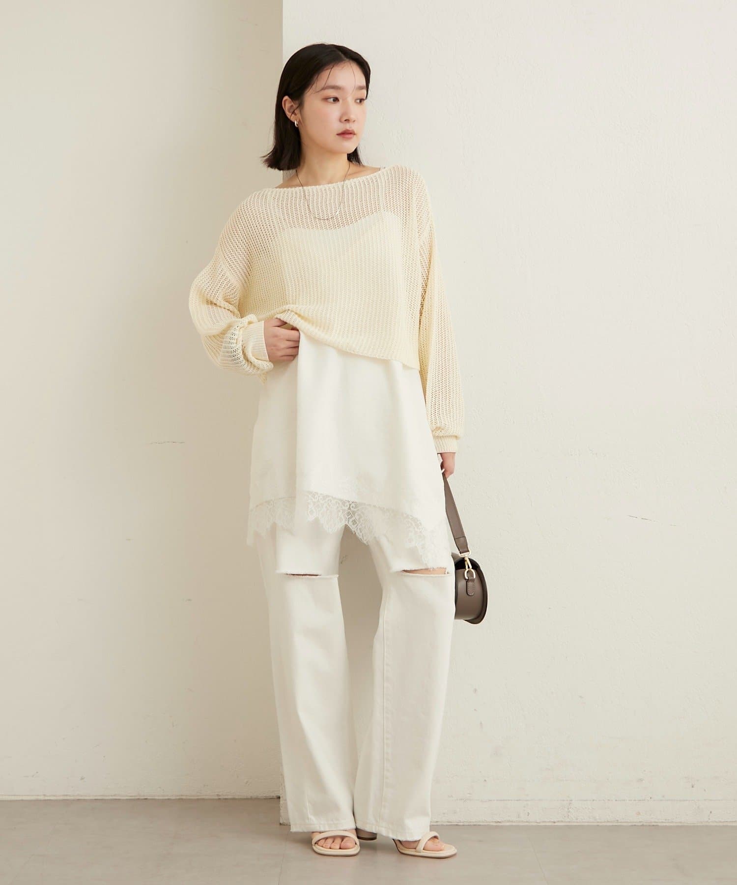 OUTLET(アウトレット) 【Omekashi】ダメージデニムパンツ