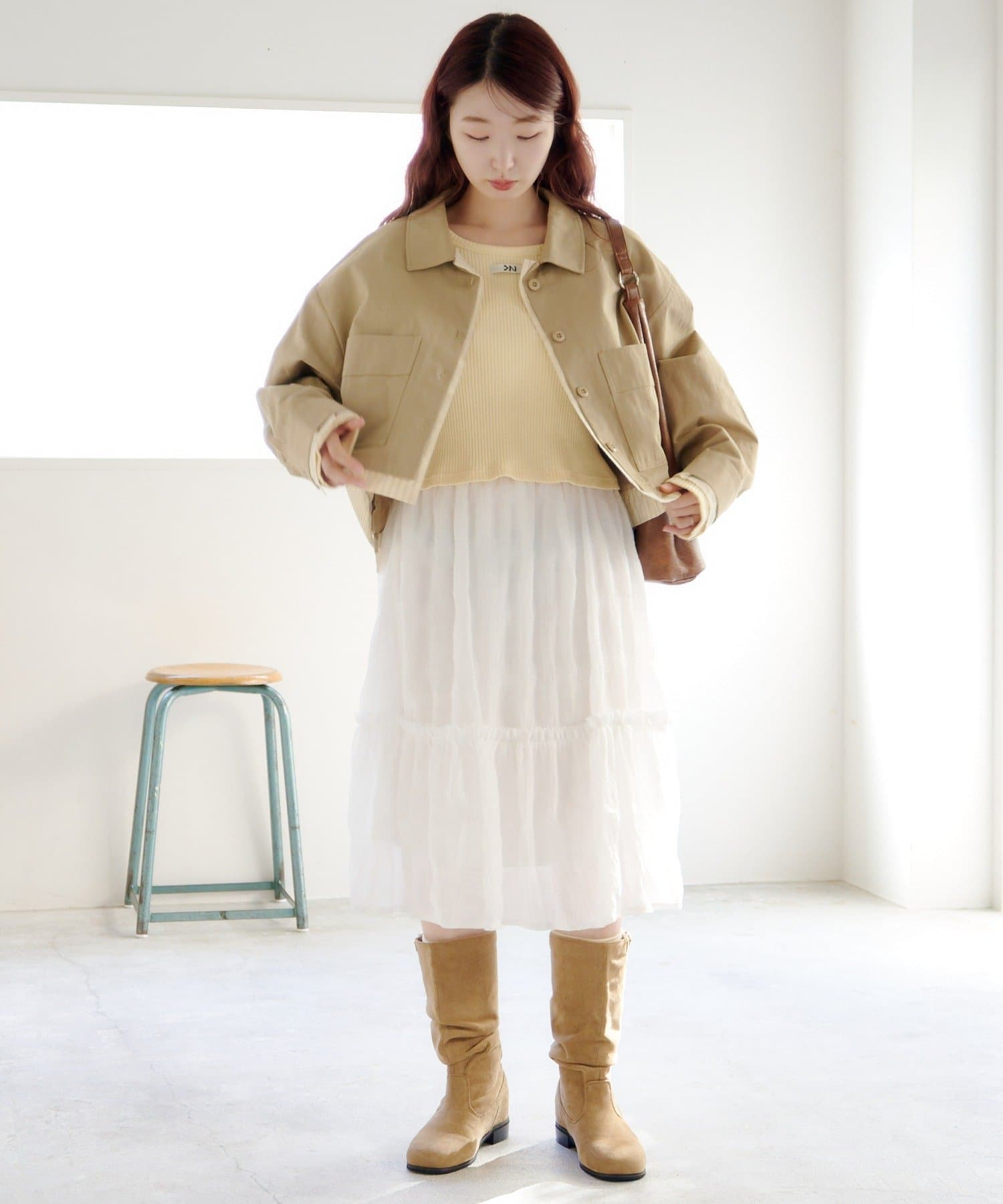 OUTLET(アウトレット) 【Kastane】レイヤードショートシャツジャケット