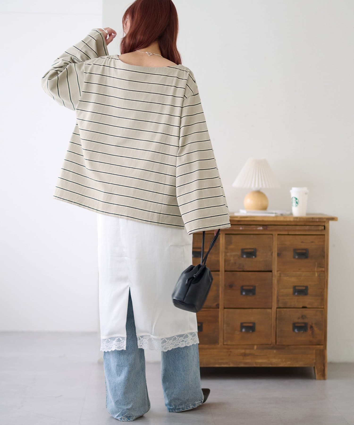 OUTLET(アウトレット) 【Discoat】2WAYワンショルボーダープルオーバー