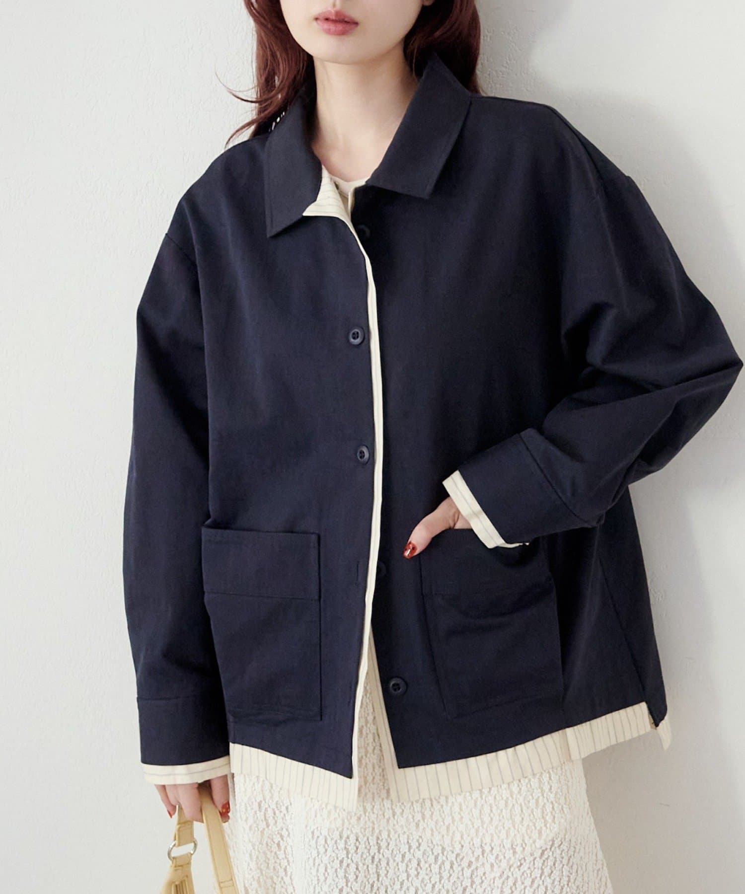 OUTLET(アウトレット) 【Kastane】レイヤードミドルシャツジャケット