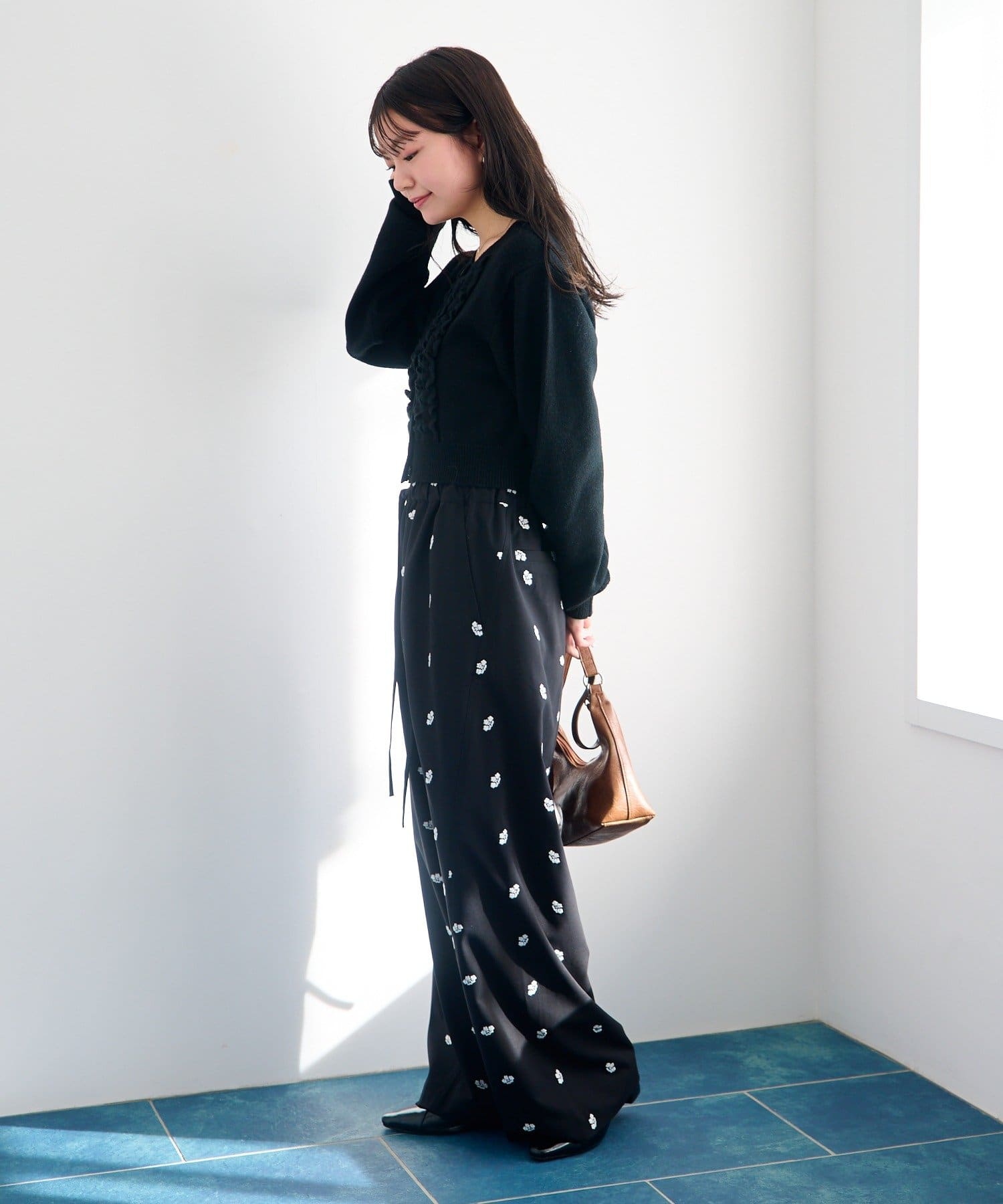 OUTLET(アウトレット) 【Kastane】フリルチビニットカーディガン