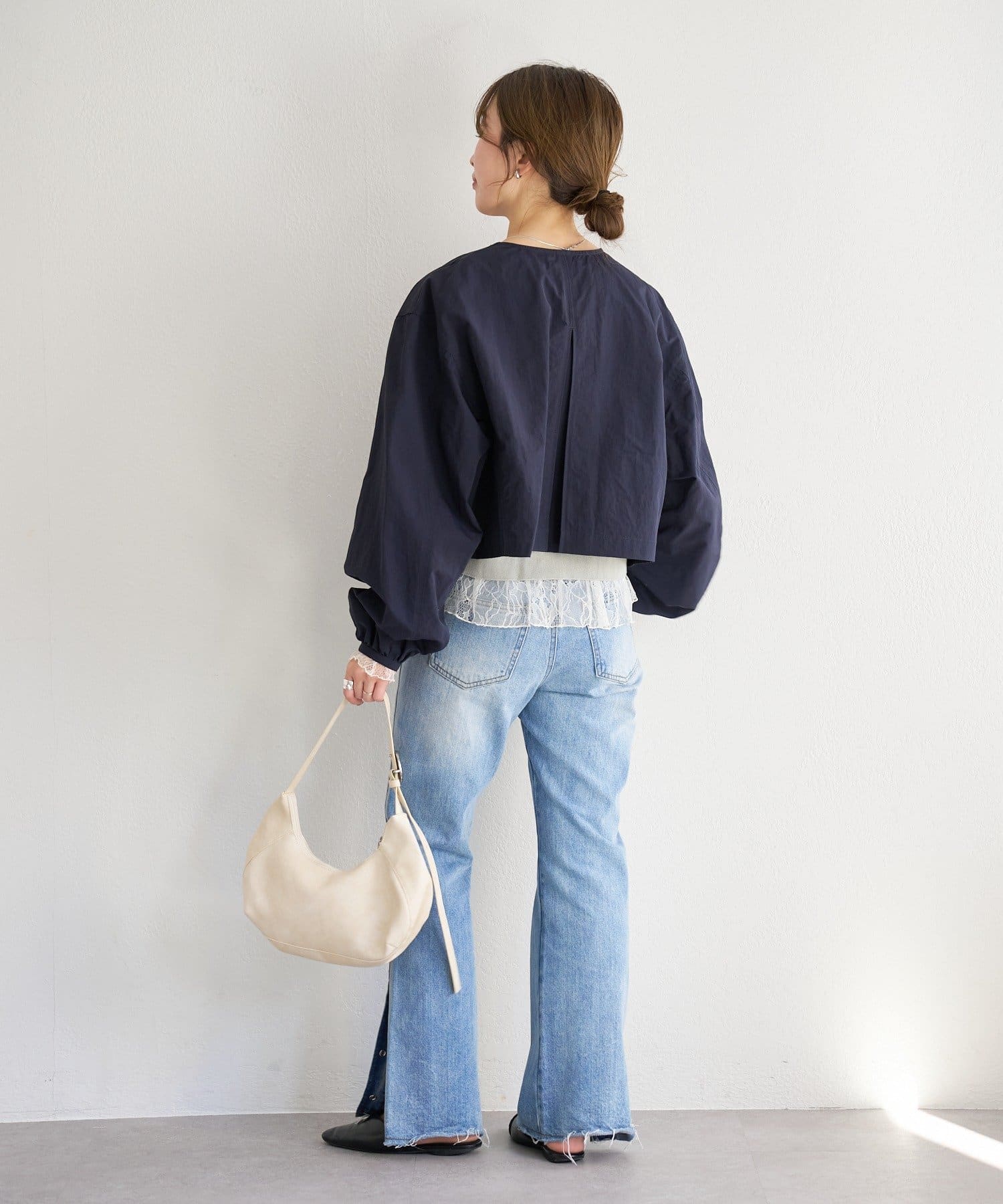 OUTLET(アウトレット) 【Kastane】B ナイロンノーカラーブルゾン