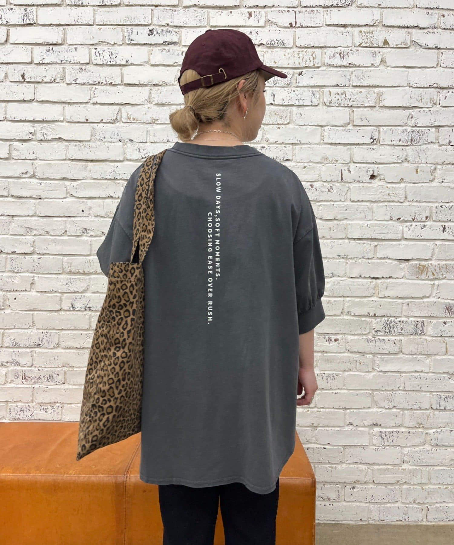 PUAL CE CIN(ピュアルセシン) 【＠yns628企画】ロゴ刺繍×プリント チュニックTシャツ