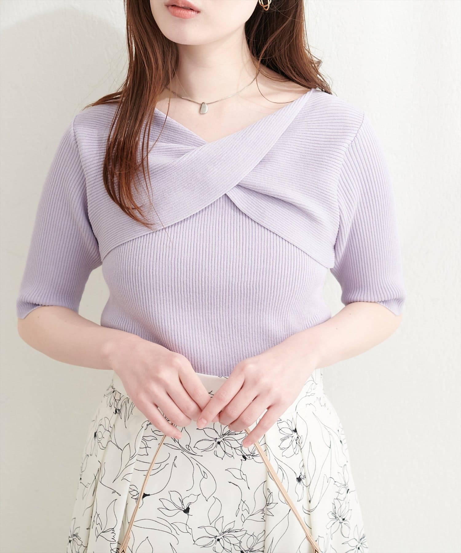 natural couture(ナチュラルクチュール) 【セットフェア対象】ねじりデザインニット