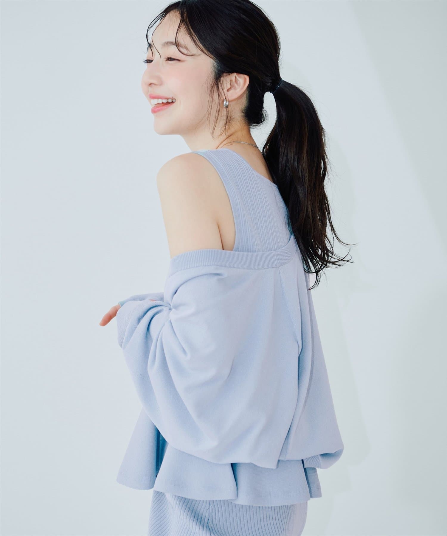 natural couture(ナチュラルクチュール) 【セットフェア対象】UVカット付きボレロ×ペプラムニットSET