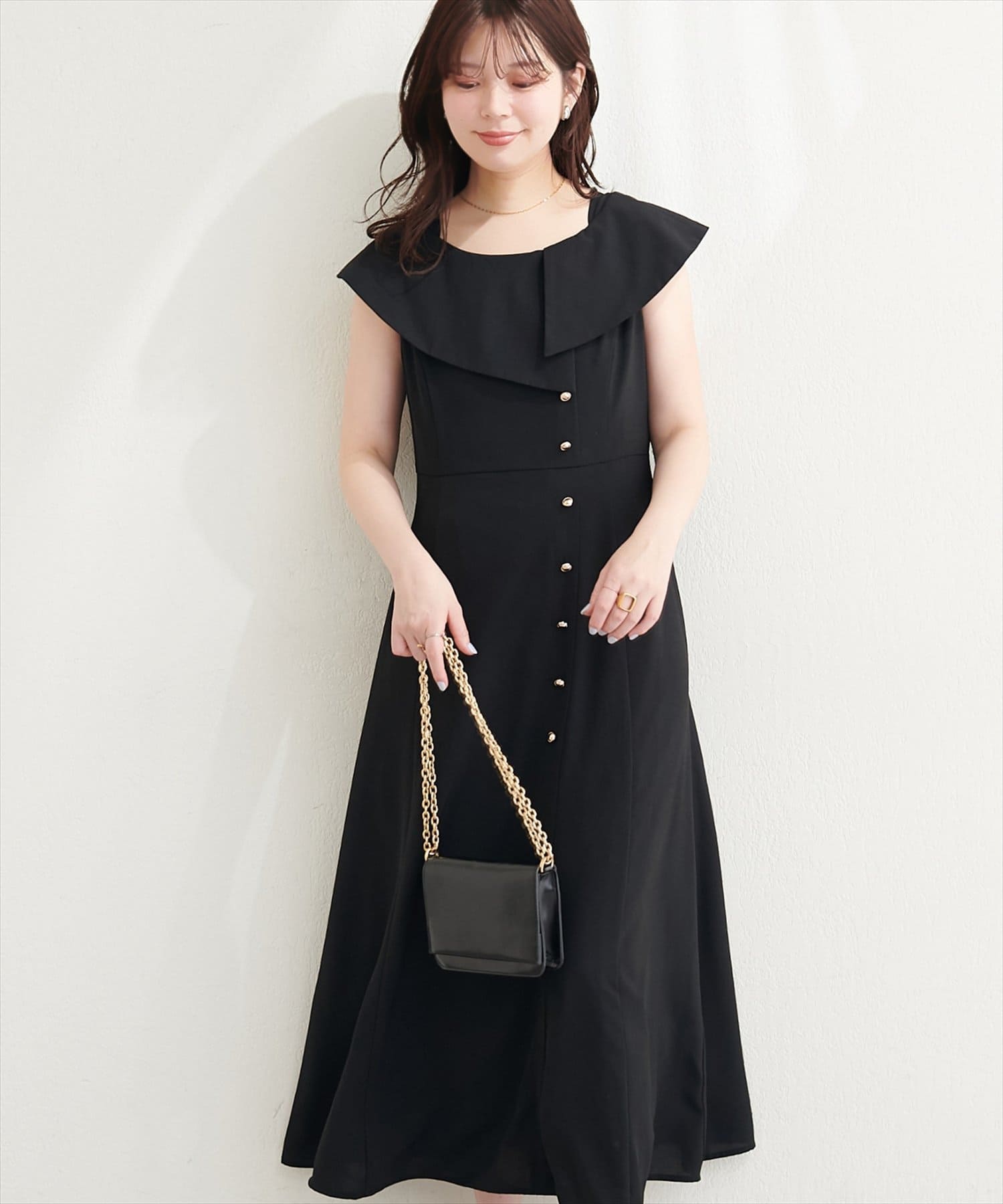 natural couture(ナチュラルクチュール) 【セットフェア対象】アシメカラーオフショル風ワンピース