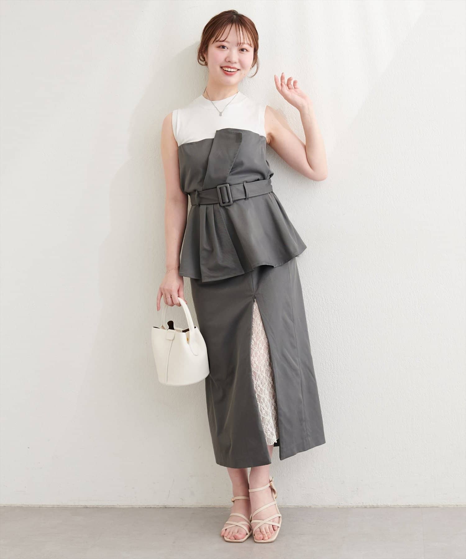 natural couture(ナチュラルクチュール) 〈mizumami〉スリットレーススカート