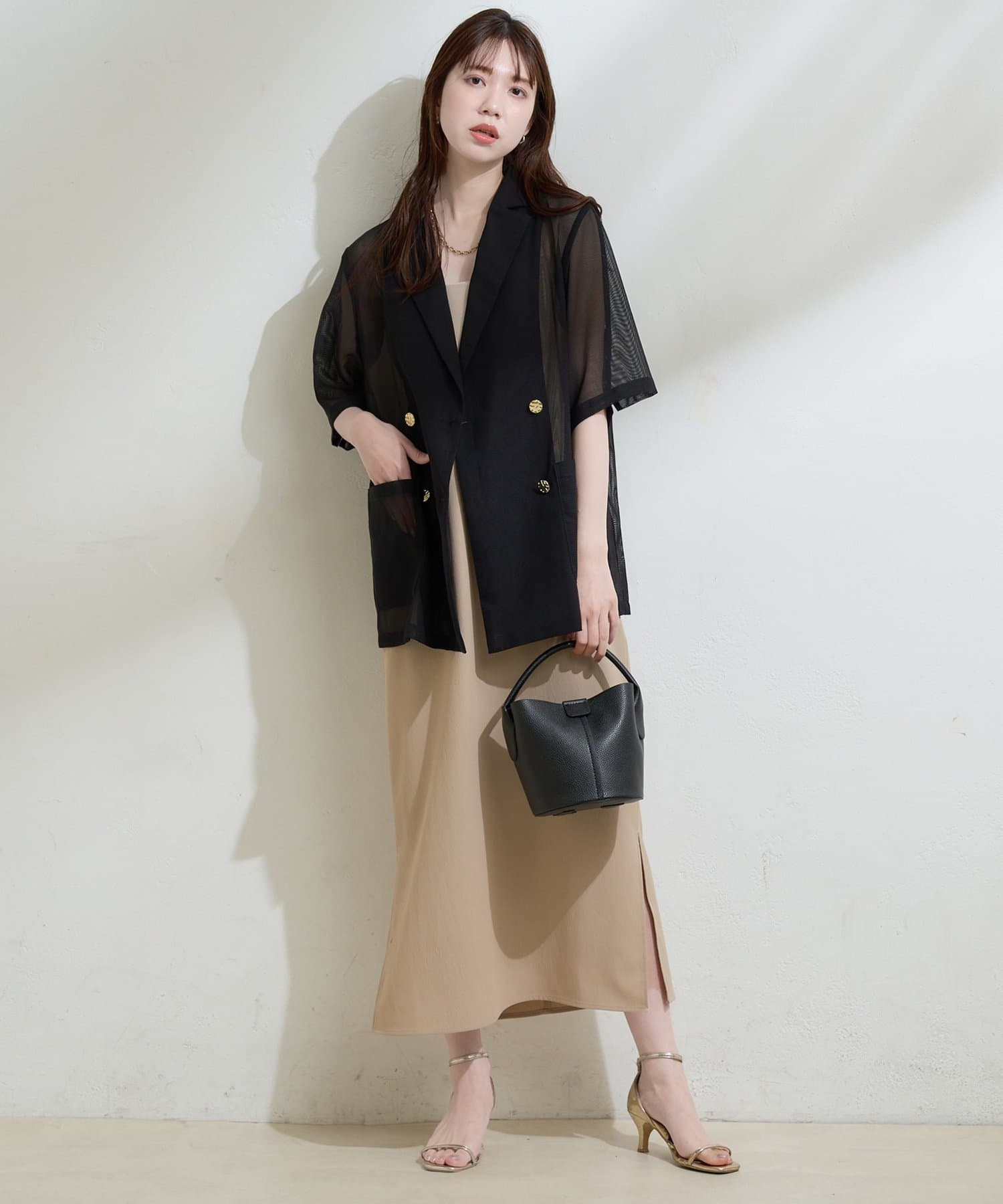 natural couture(ナチュラルクチュール) 〈ako〉半袖メッシュジャケット