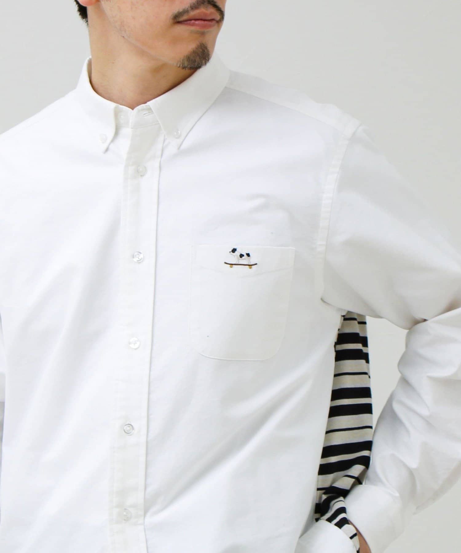 FREDY & GLOSTER(フレディ アンド グロスター) 【フレブル刺繍】ボタンダウン コンビシャツ