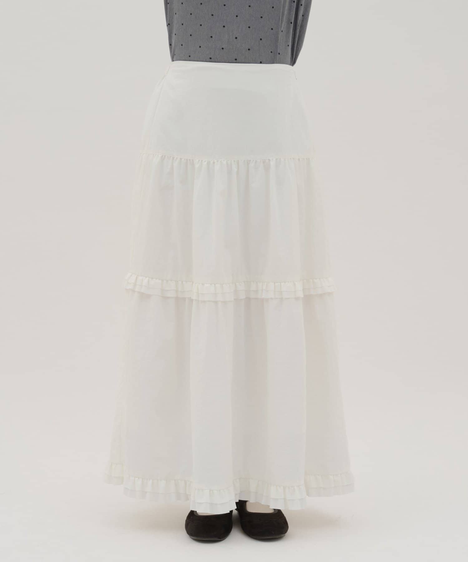 DISCOAT(ディスコート) 【umm./WEB限定】フリルフレアスカート