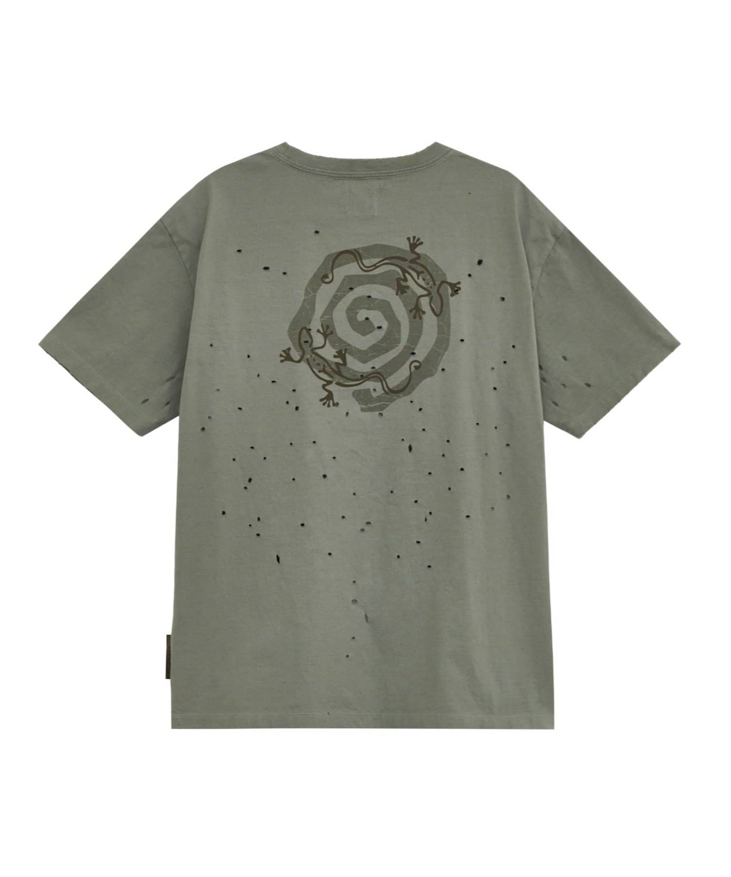 CIAOPANIC(チャオパニック) 【DEFGARMENTS/デフガーメンツ】SPIRAL LIZARD DEMAGED T-SHIRTS