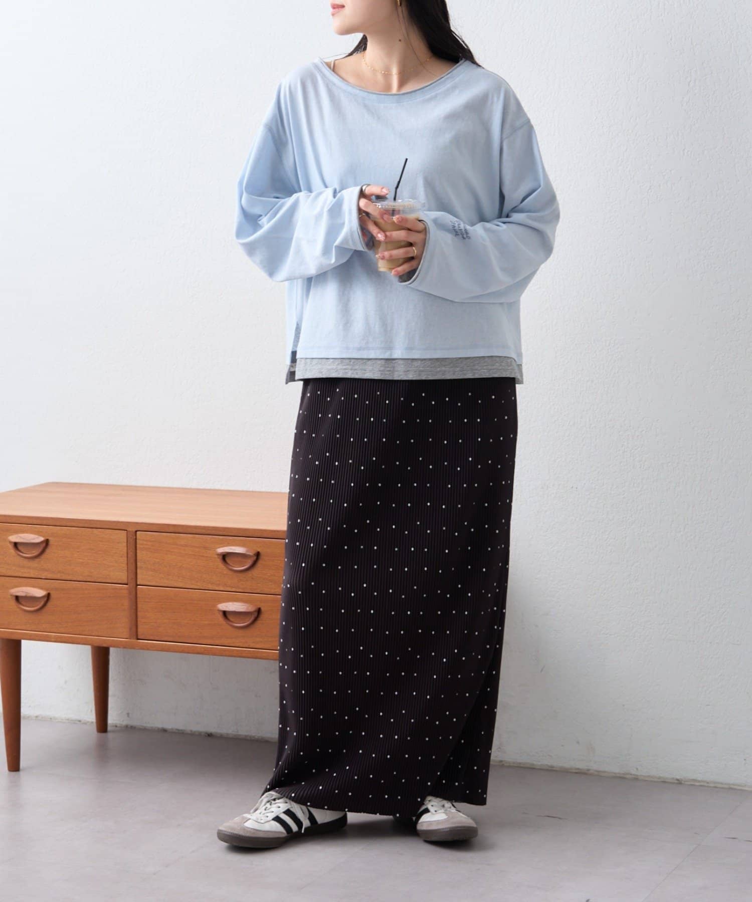 CIAOPANIC TYPY(チャオパニックティピー) カットプリーツウエスト紐Iラインスカート