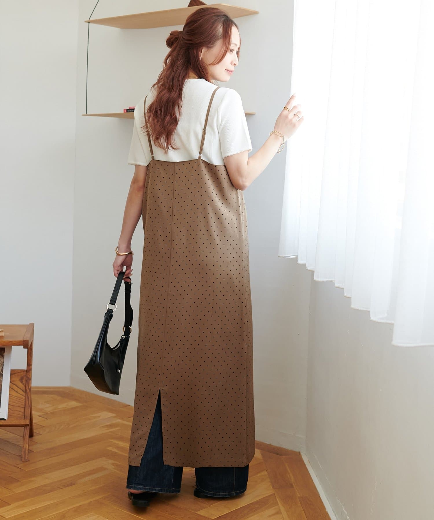 DISCOAT(ディスコート) 【WEB限定】マキシキャミドットワンピース