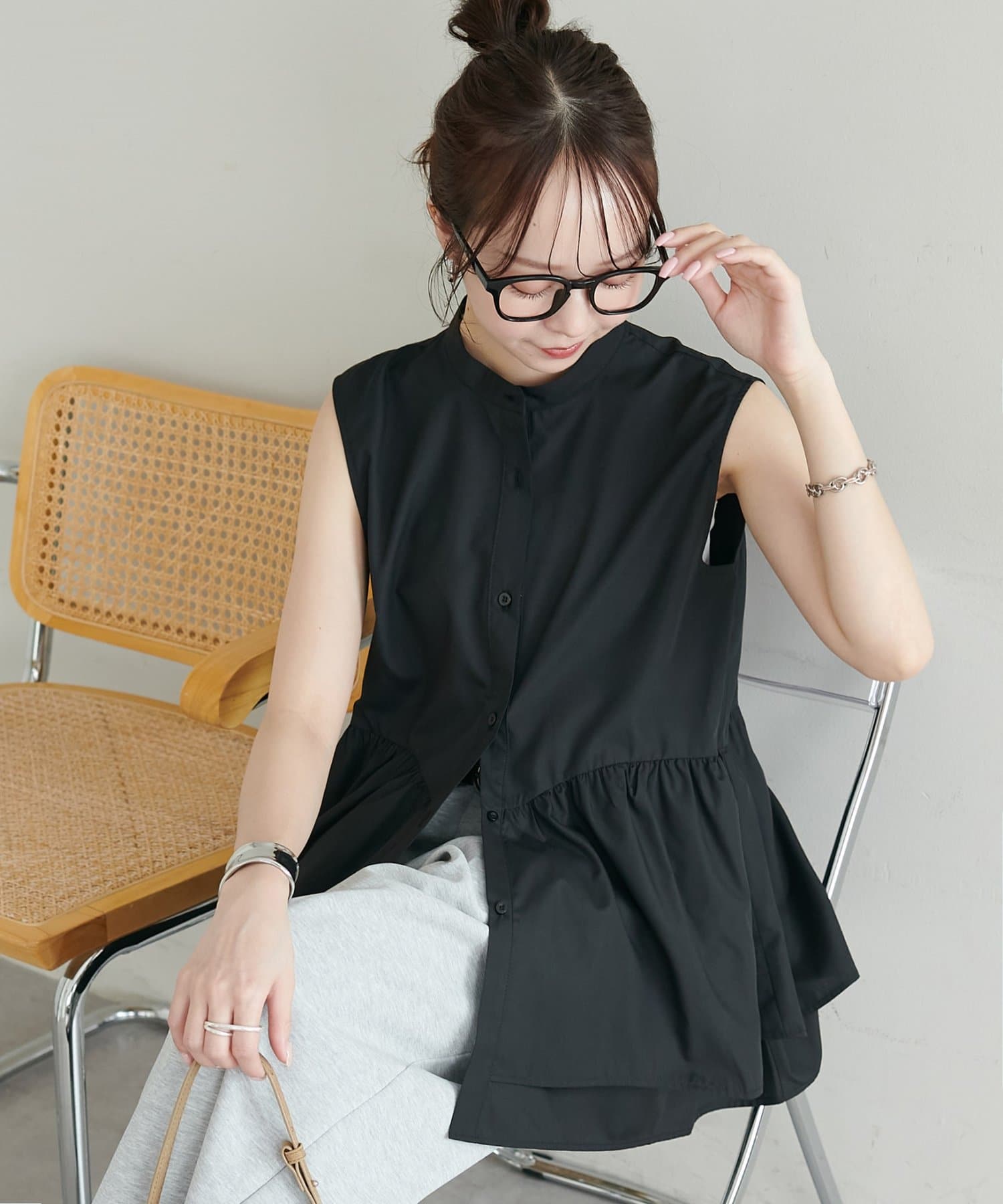 DISCOAT(ディスコート) 【WEB限定 】ティアードノースリーブシャツ