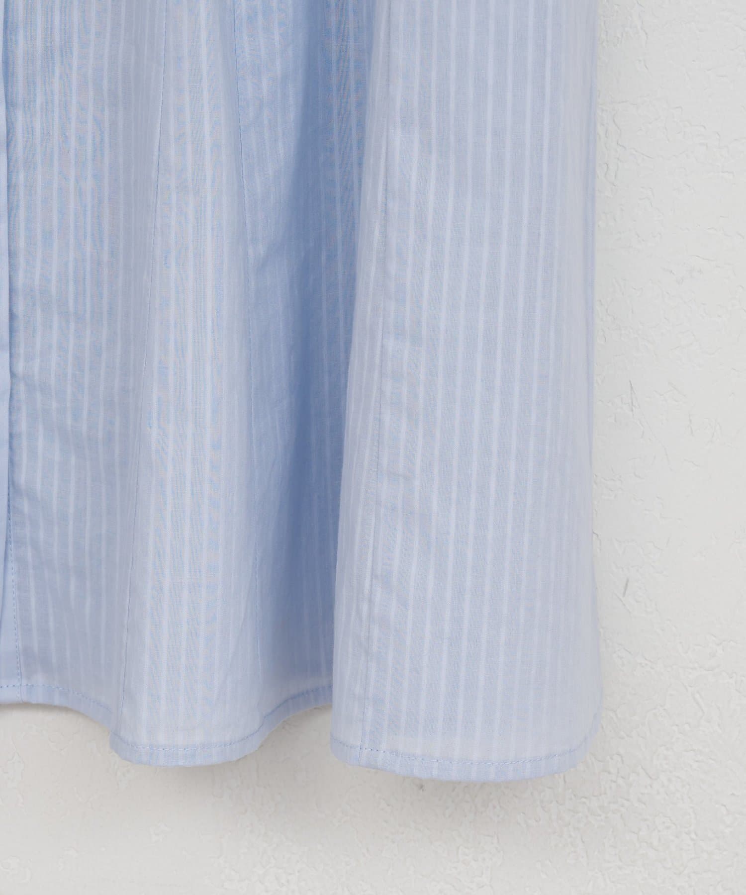 DISCOAT(ディスコート) 【WEB限定】ノーカラーフレアシャツ