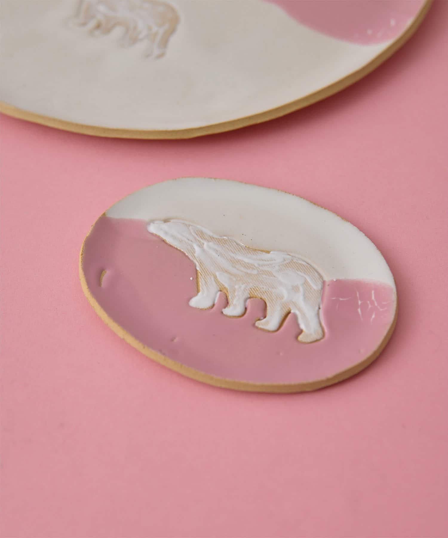 Whim Gazette(ウィム ガゼット) teto ceramics/《別注》シロクマ桜楕円皿