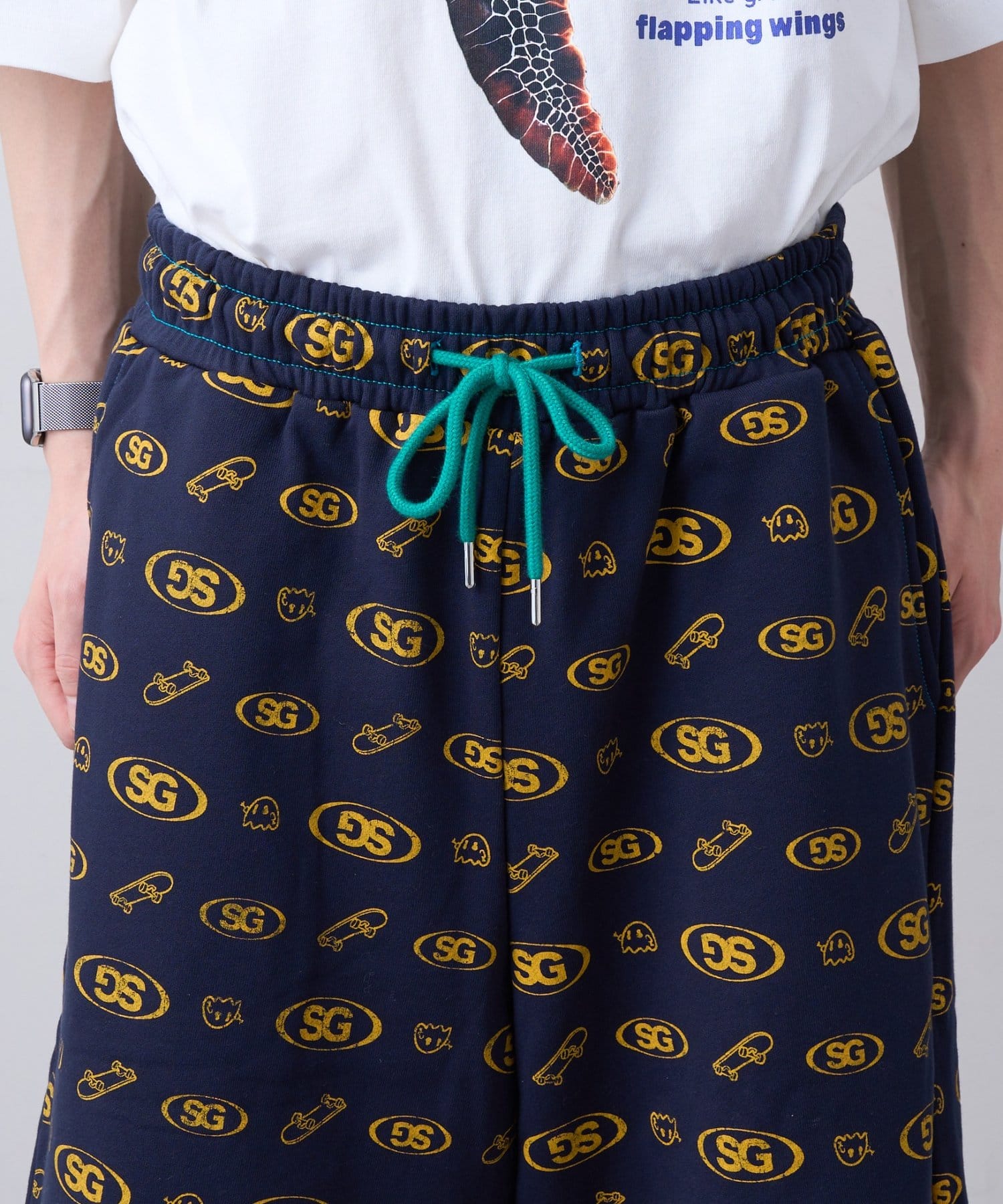 CIAOPANIC TYPY(チャオパニックティピー) 【SOUNDS GOOOOD】総柄スウェットハーフパンツ