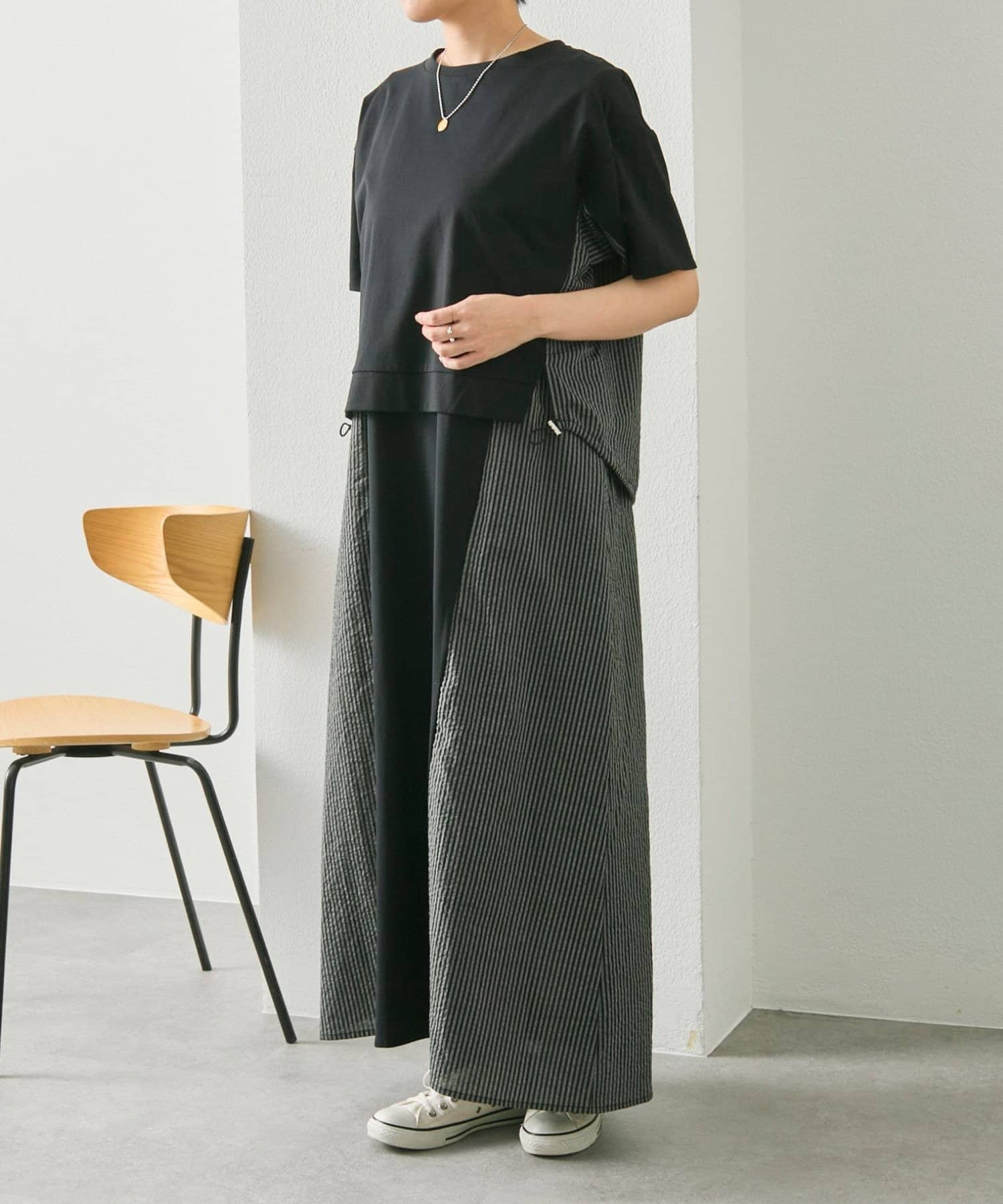 ear PAPILLONNER(イア パピヨネ) 《2点セット/別々にも着れる》セット切替ワンピース【SUM1 STYLE(スミスタイル)】