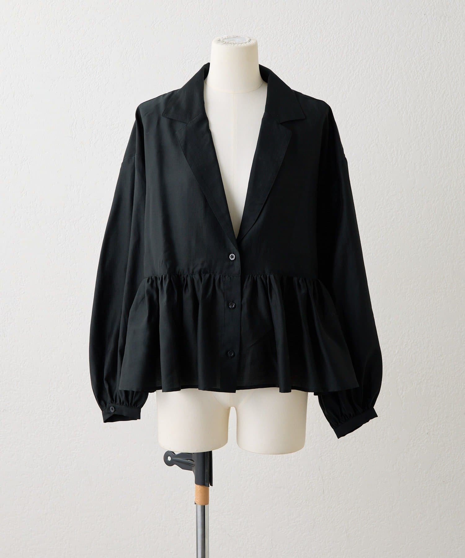 ear PAPILLONNER(イア パピヨネ) 《透け感/ペプラムシルエット》フリルシャツジャケット【SUM1 STYLE(スミスタイル)】