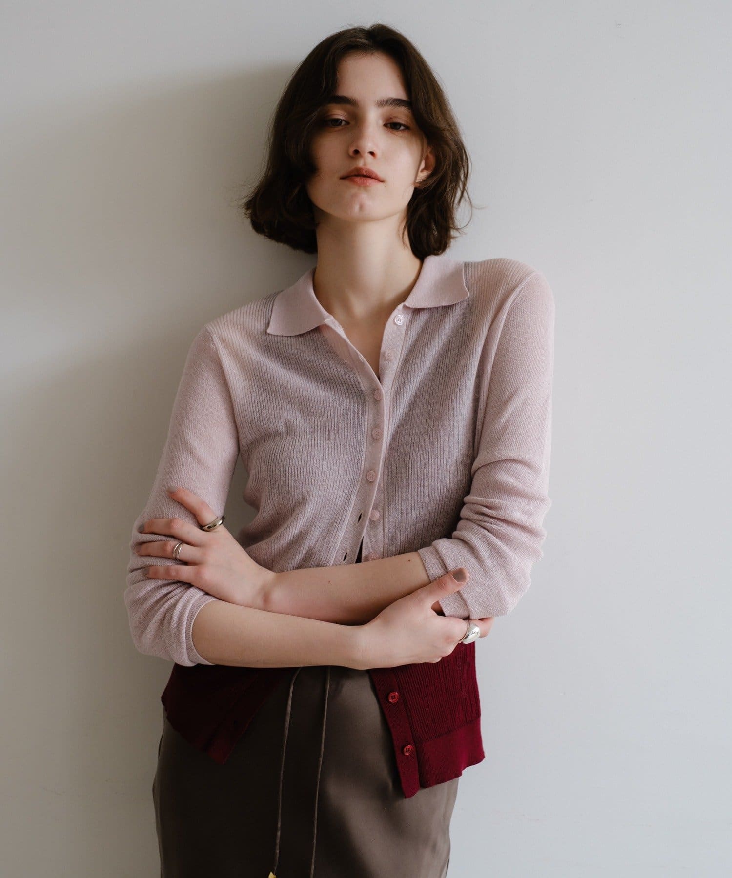 SHENERY(シーナリー) シアー襟付きニット＆タンクSET