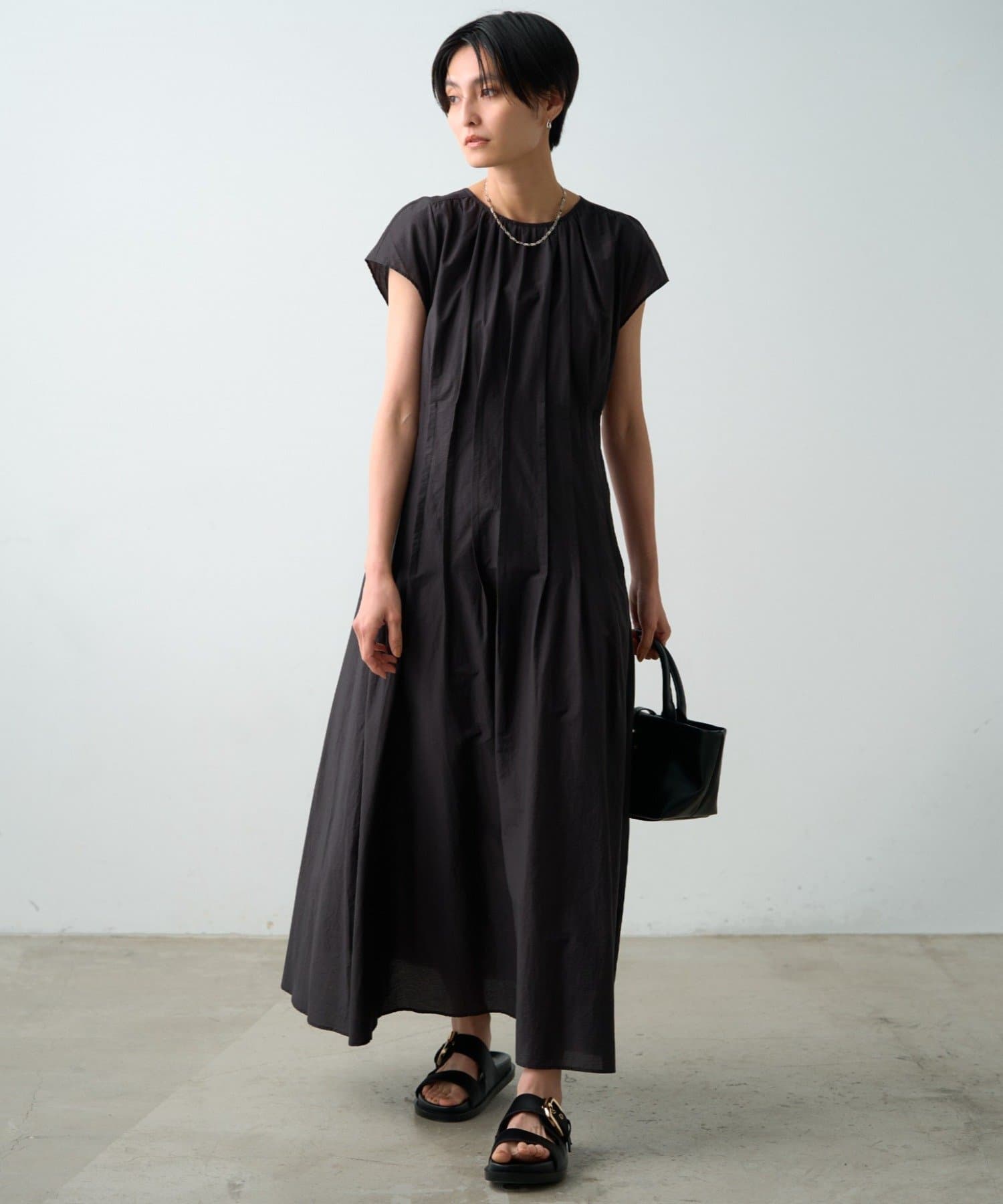 LOUNGEDRESS(ラウンジドレス) タックフレアワンピース