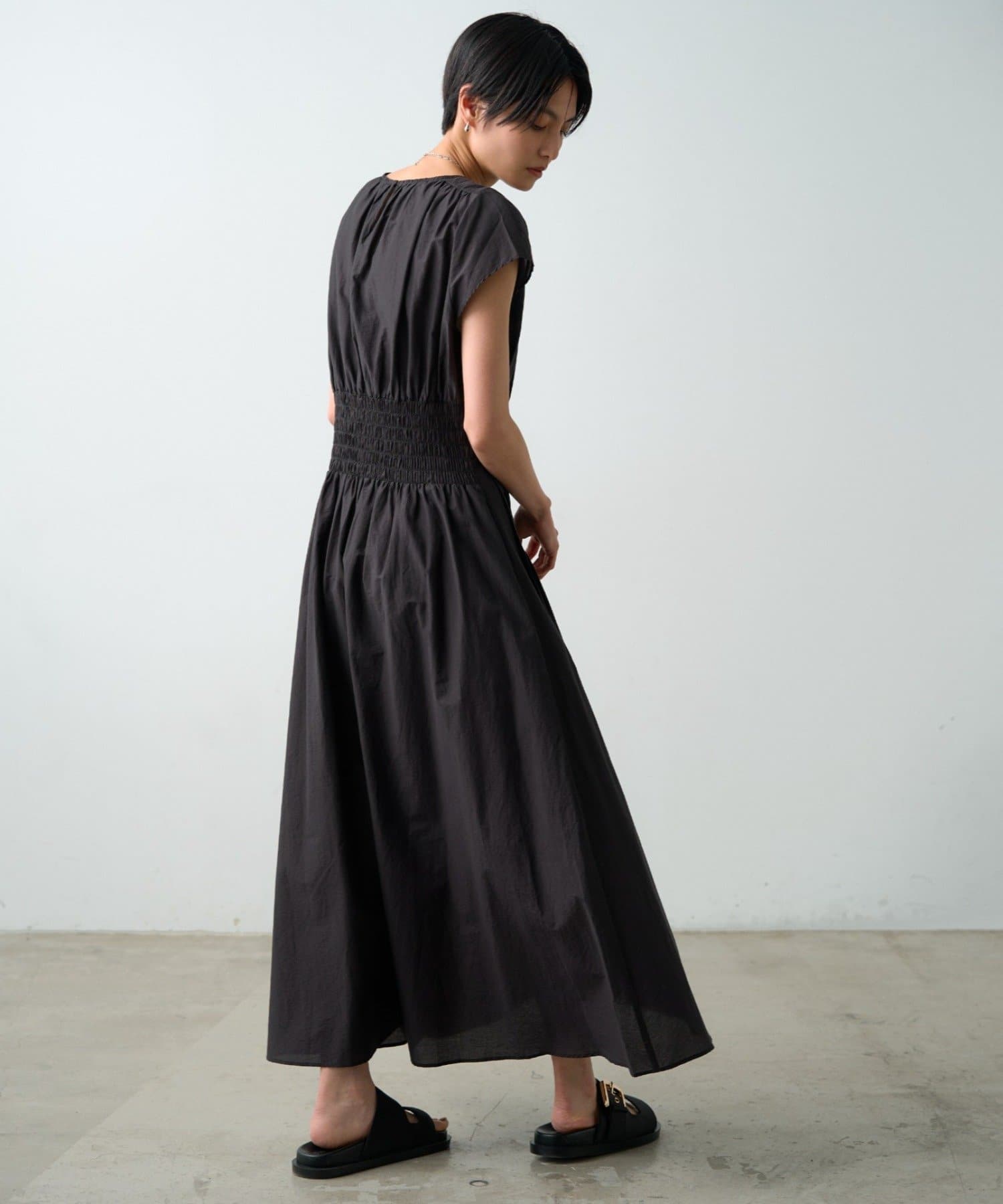 LOUNGEDRESS(ラウンジドレス) タックフレアワンピース