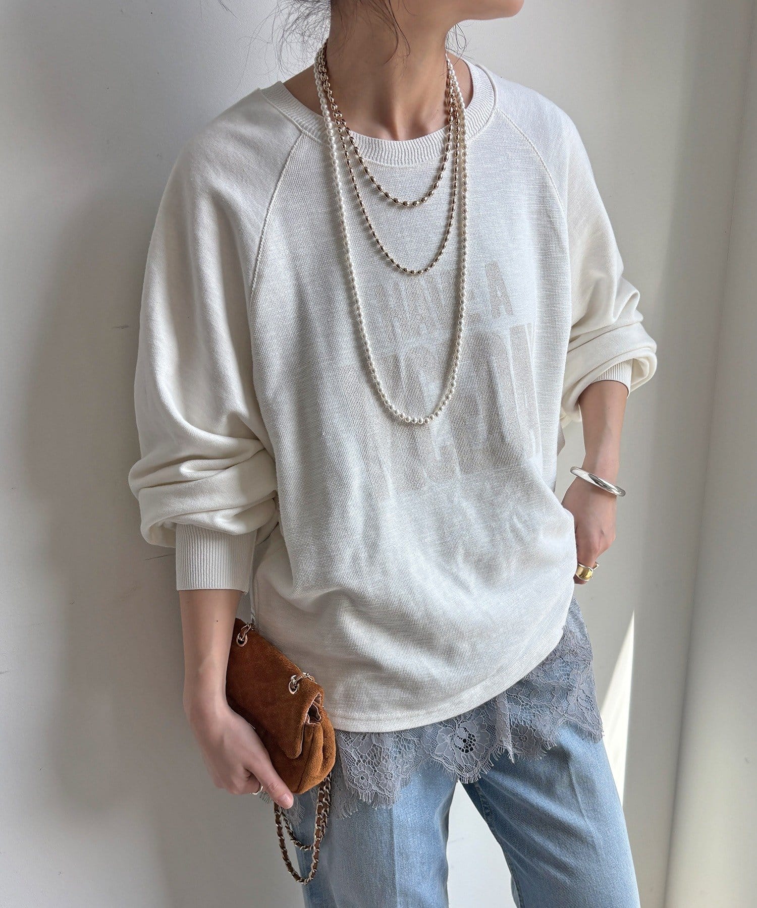 DOUDOU(ドゥドゥ) 【WEB限定】スラブ天竺ロゴロンTEE