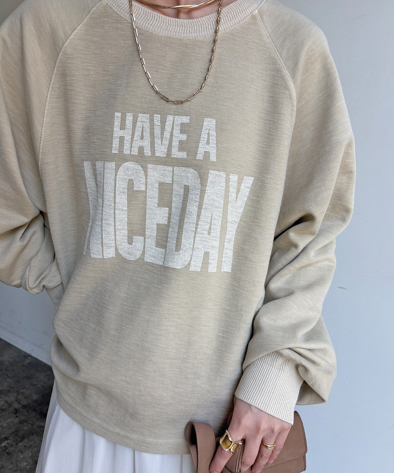 DOUDOU(ドゥドゥ) 【WEB限定】スラブ天竺ロゴロンTEE