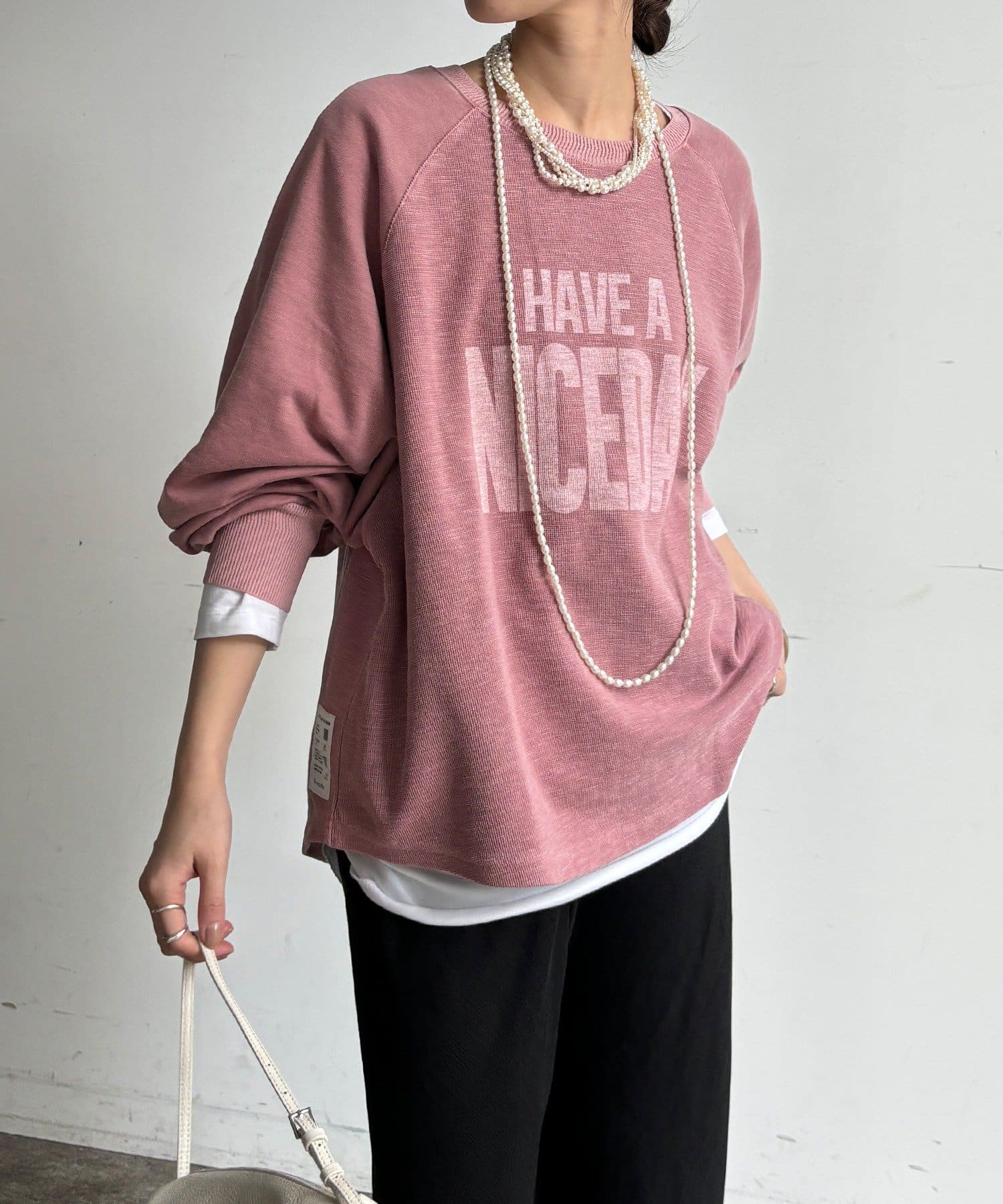 DOUDOU(ドゥドゥ) 【WEB限定】スラブ天竺ロゴロンTEE