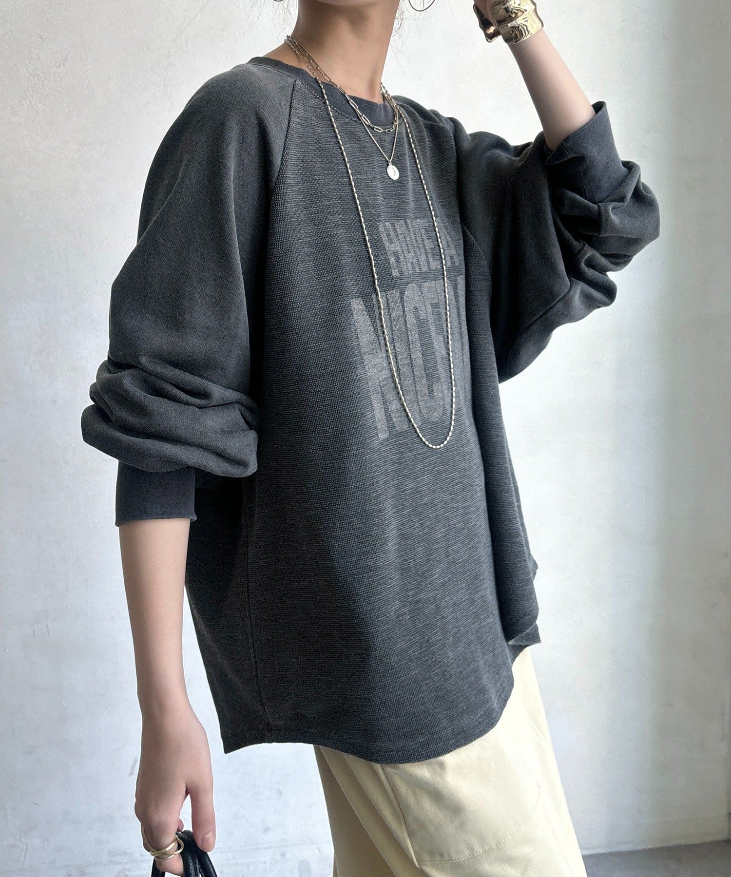 DOUDOU(ドゥドゥ) 【WEB限定】スラブ天竺ロゴロンTEE