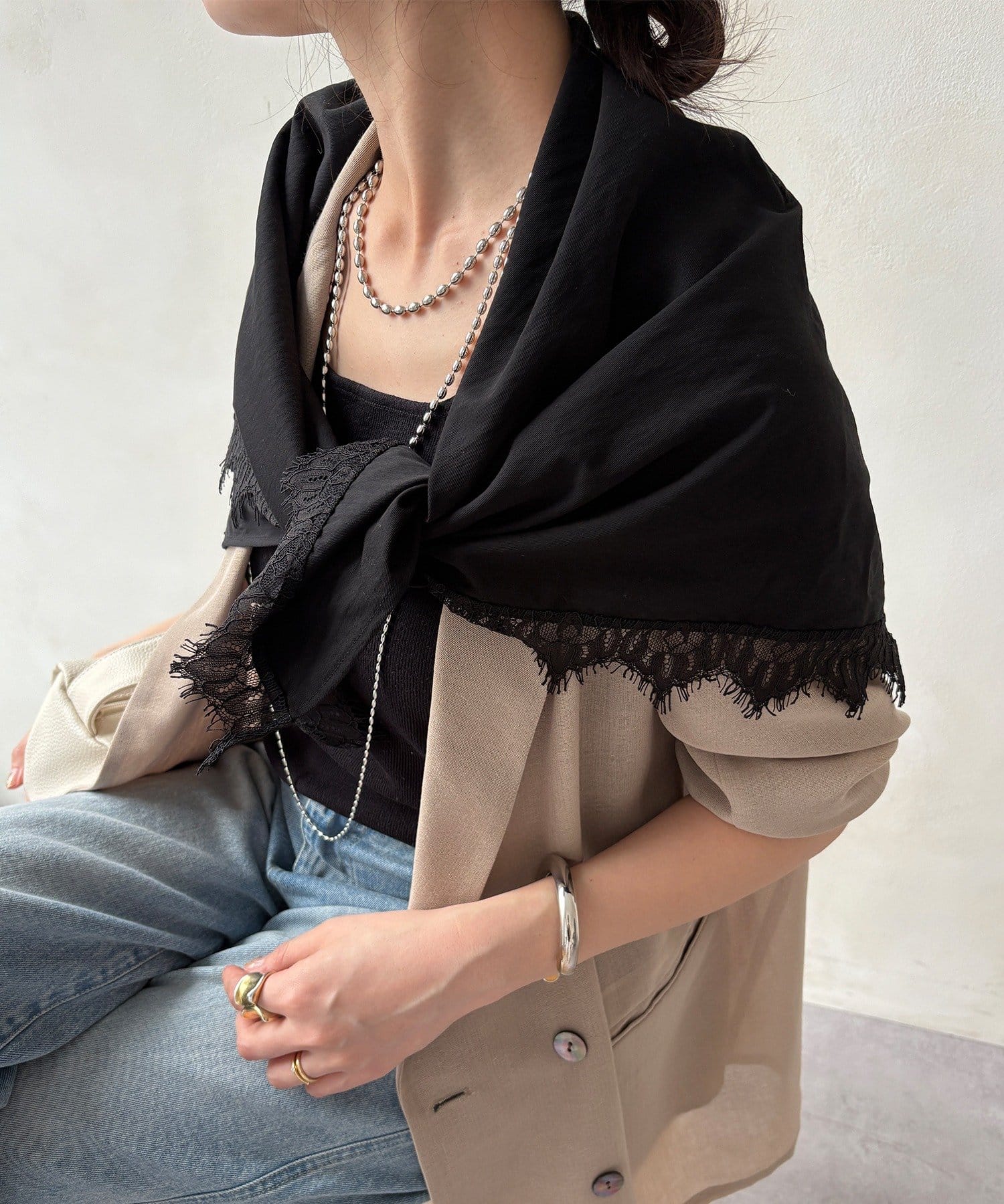 DOUDOU(ドゥドゥ) レーストリミングマルチWAYストール