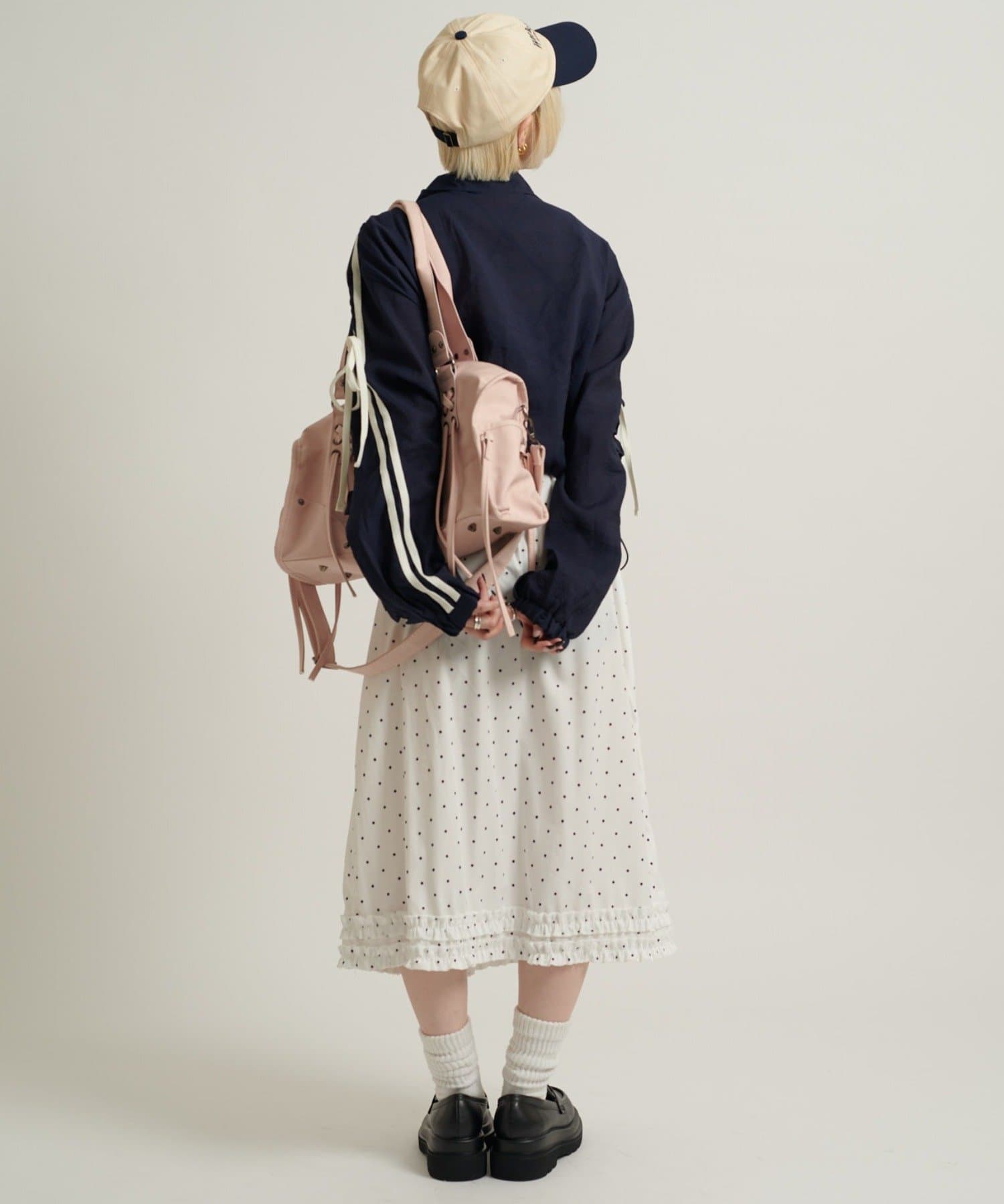 w closet(ダブルクローゼット) 【2サイズ展開/5色展開】シアーフリルブルゾン