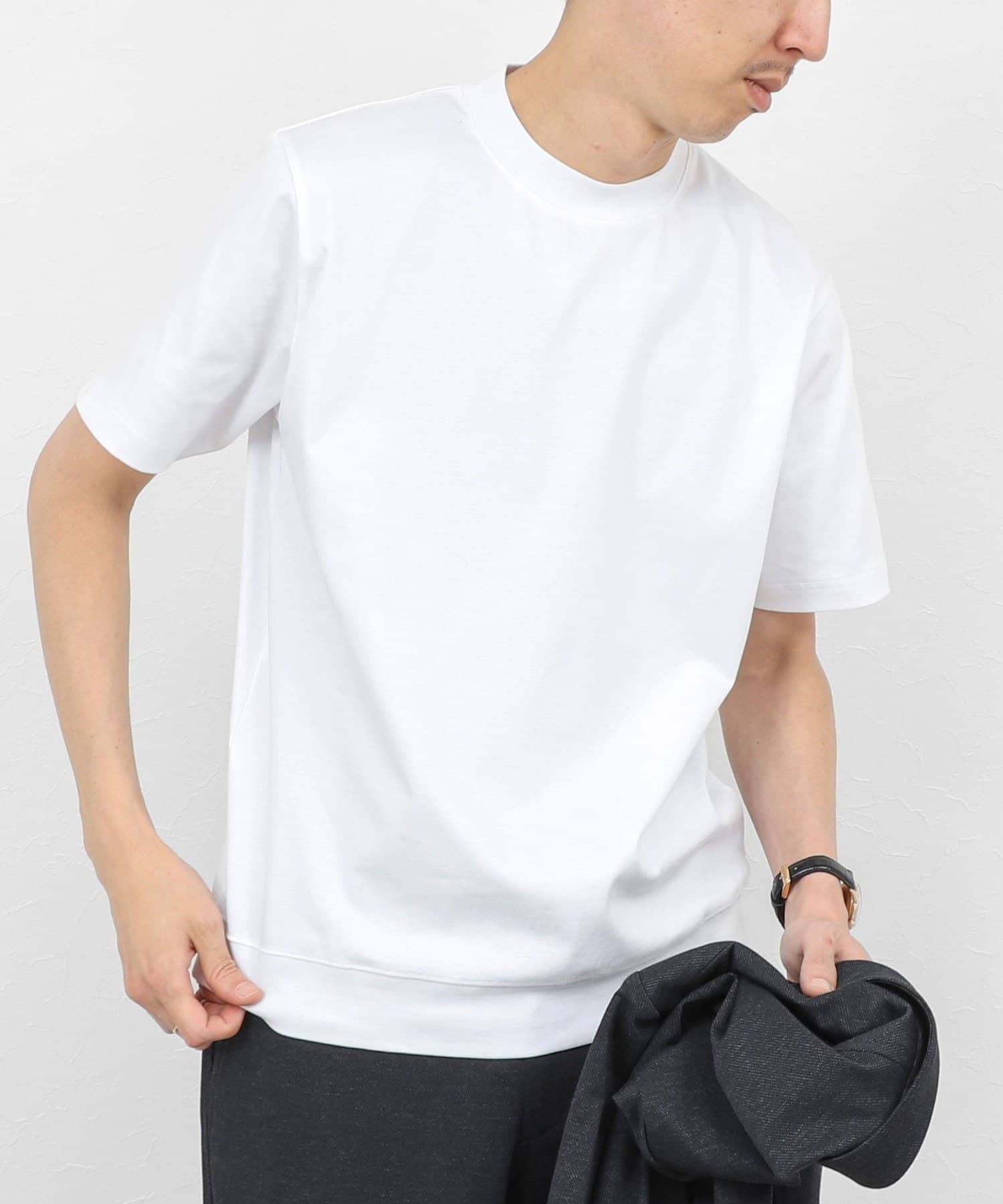 NOLLEY'S(ノーリーズ) 《ビジカジ対応》シルケットスムース クルーネックドレスTシャツ