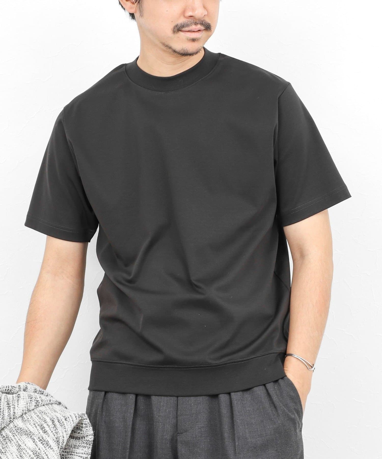 NOLLEY'S(ノーリーズ) 《ビジカジ対応》シルケットスムース クルーネックドレスTシャツ