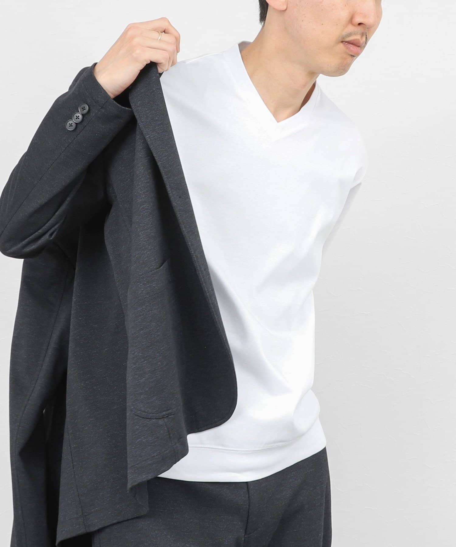 NOLLEY'S(ノーリーズ) 《ビジカジ対応》シルケットスムース VネックドレスTシャツ