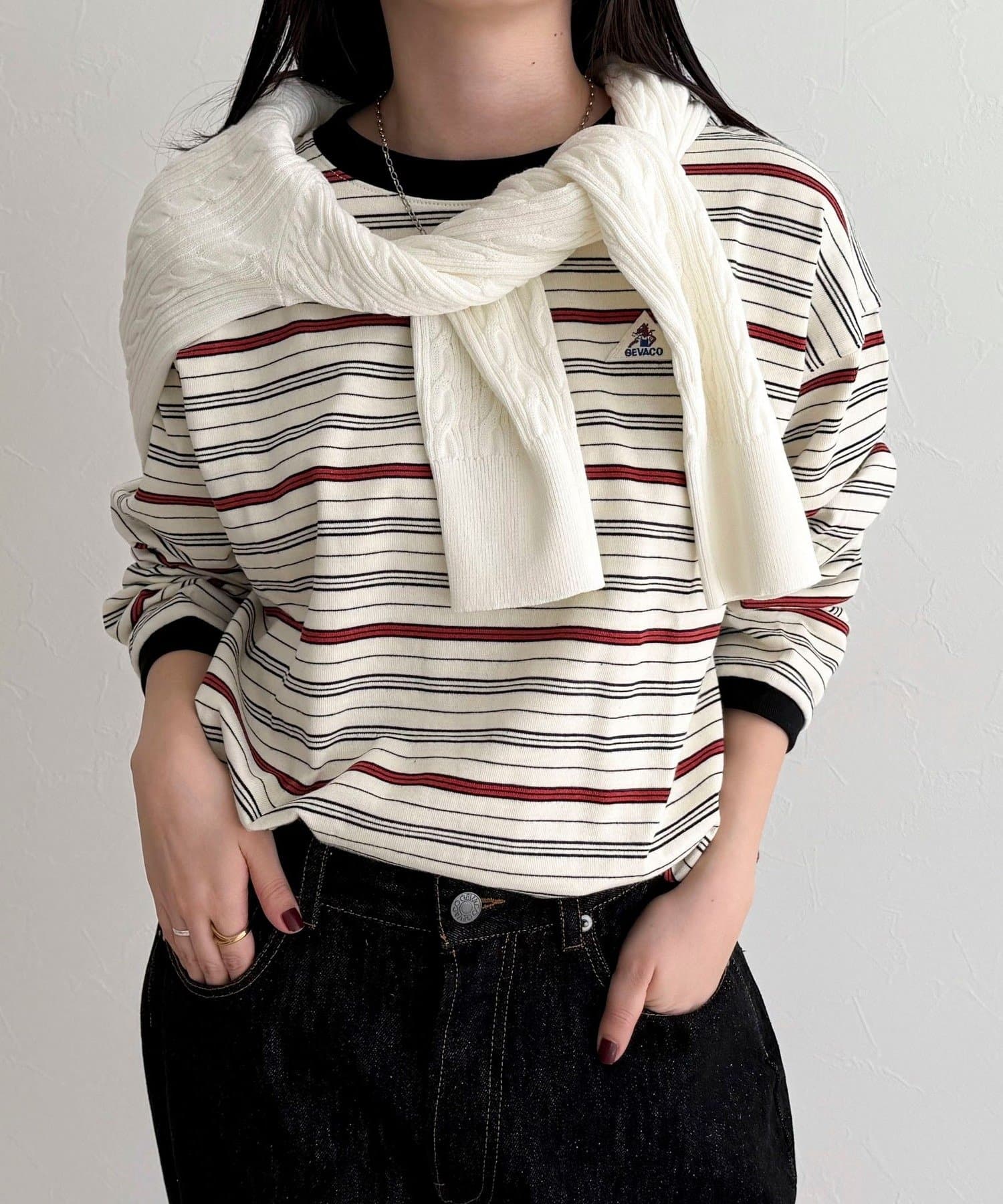 FREDY & GLOSTER(フレディ アンド グロスター) 【GEVACO/ゲバコ】ボーダー天竺ベーシックロングスリーブTシャツ