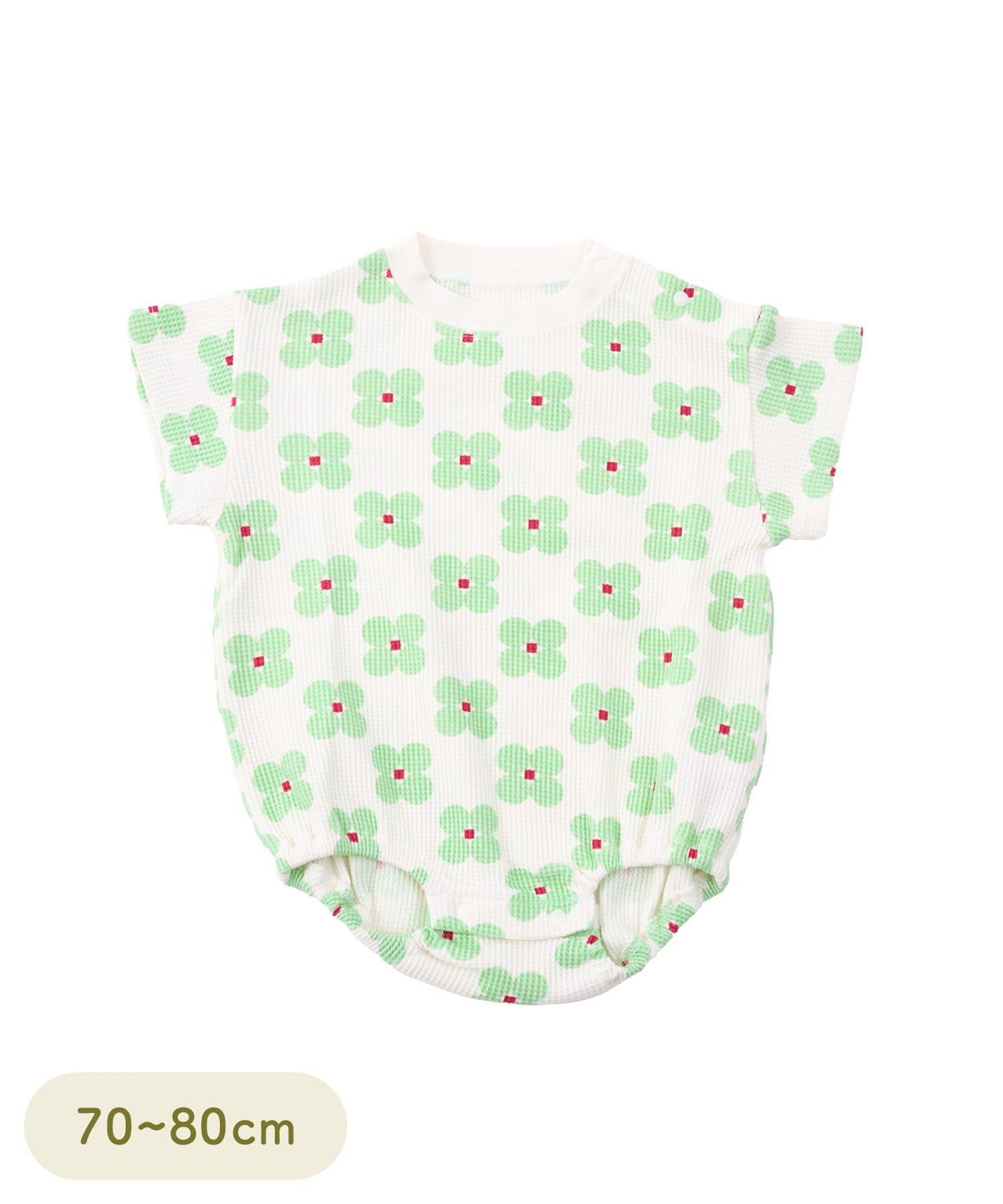 3COINS(スリーコインズ) ワッフルロンパース：70～80cm