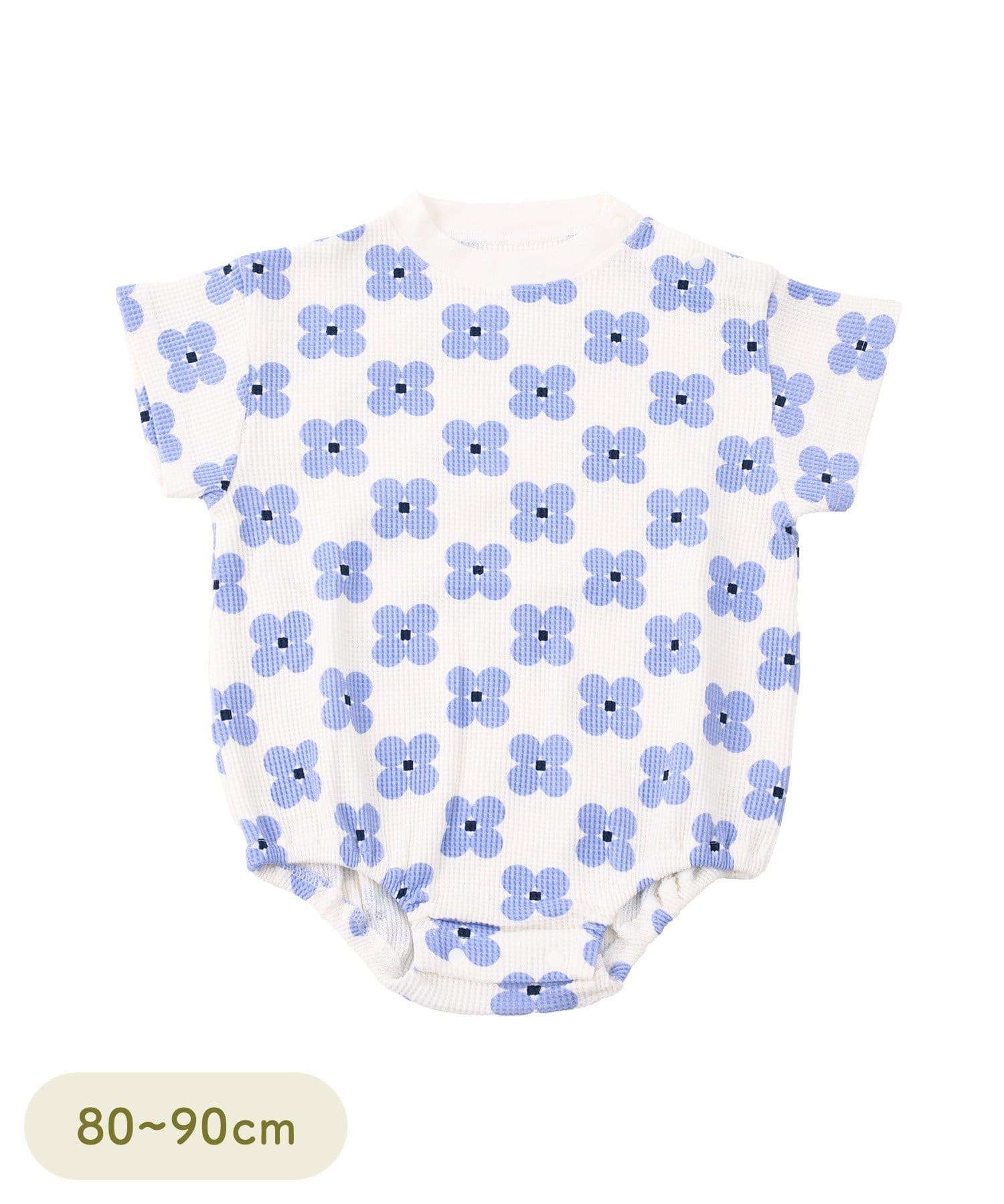 3COINS(スリーコインズ) ワッフルロンパース：80～90cm