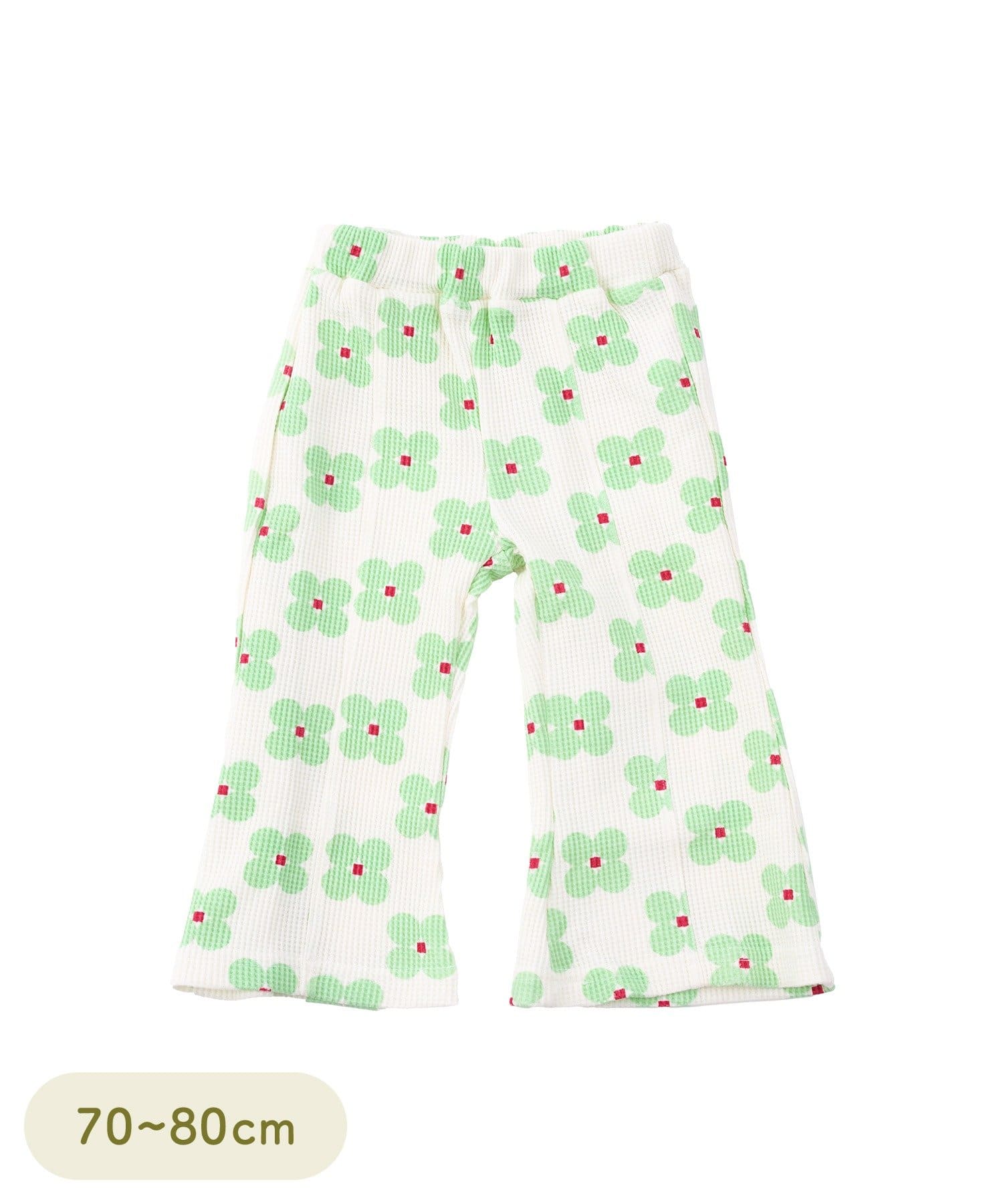 3COINS(スリーコインズ) ワッフルロングパンツ：70～80cm