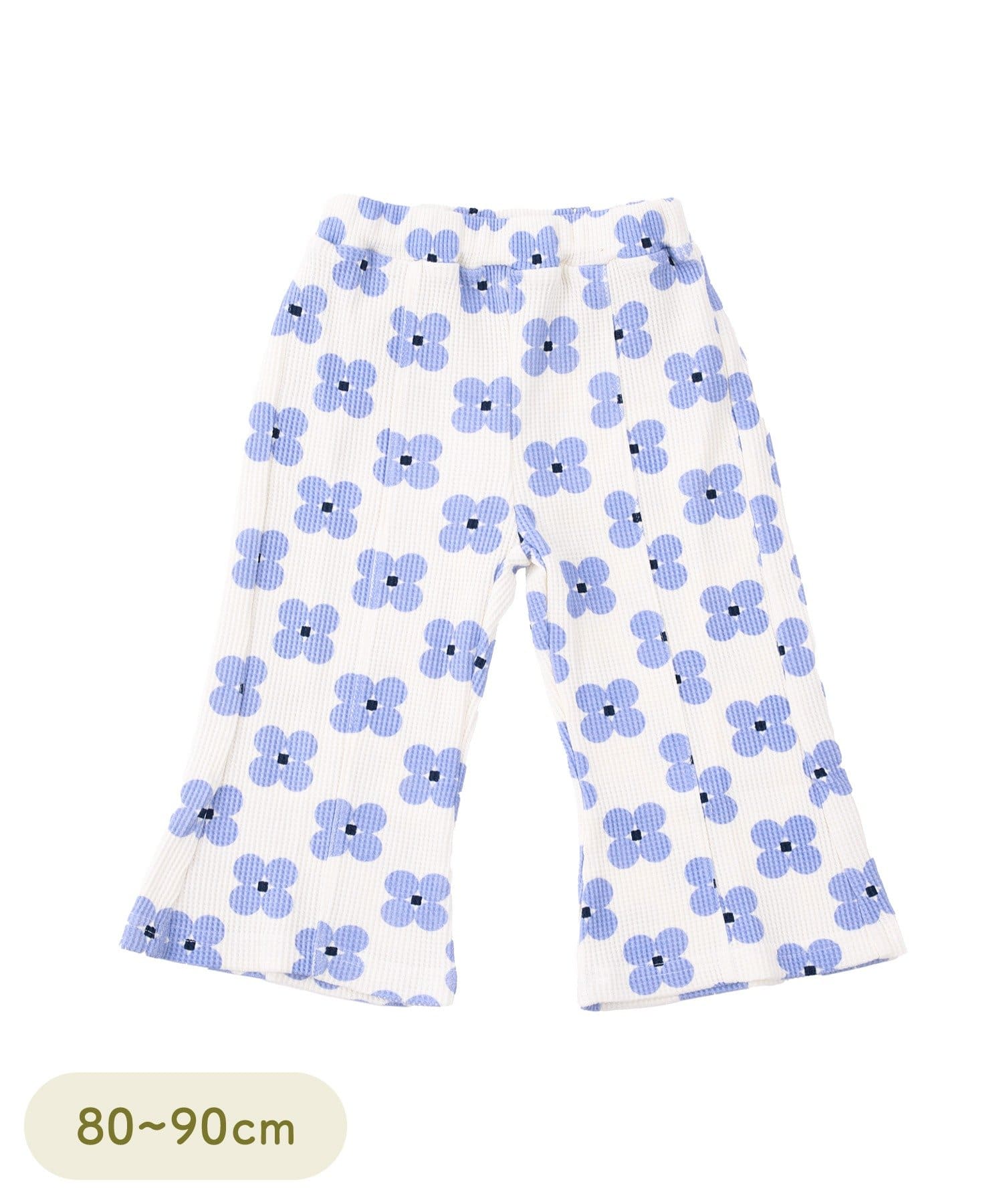 3COINS(スリーコインズ) ワッフルロングパンツ：80～90cm