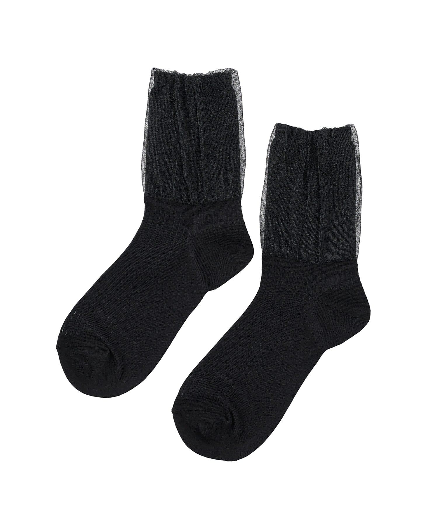 3COINS(スリーコインズ) チュールレイヤードソックス