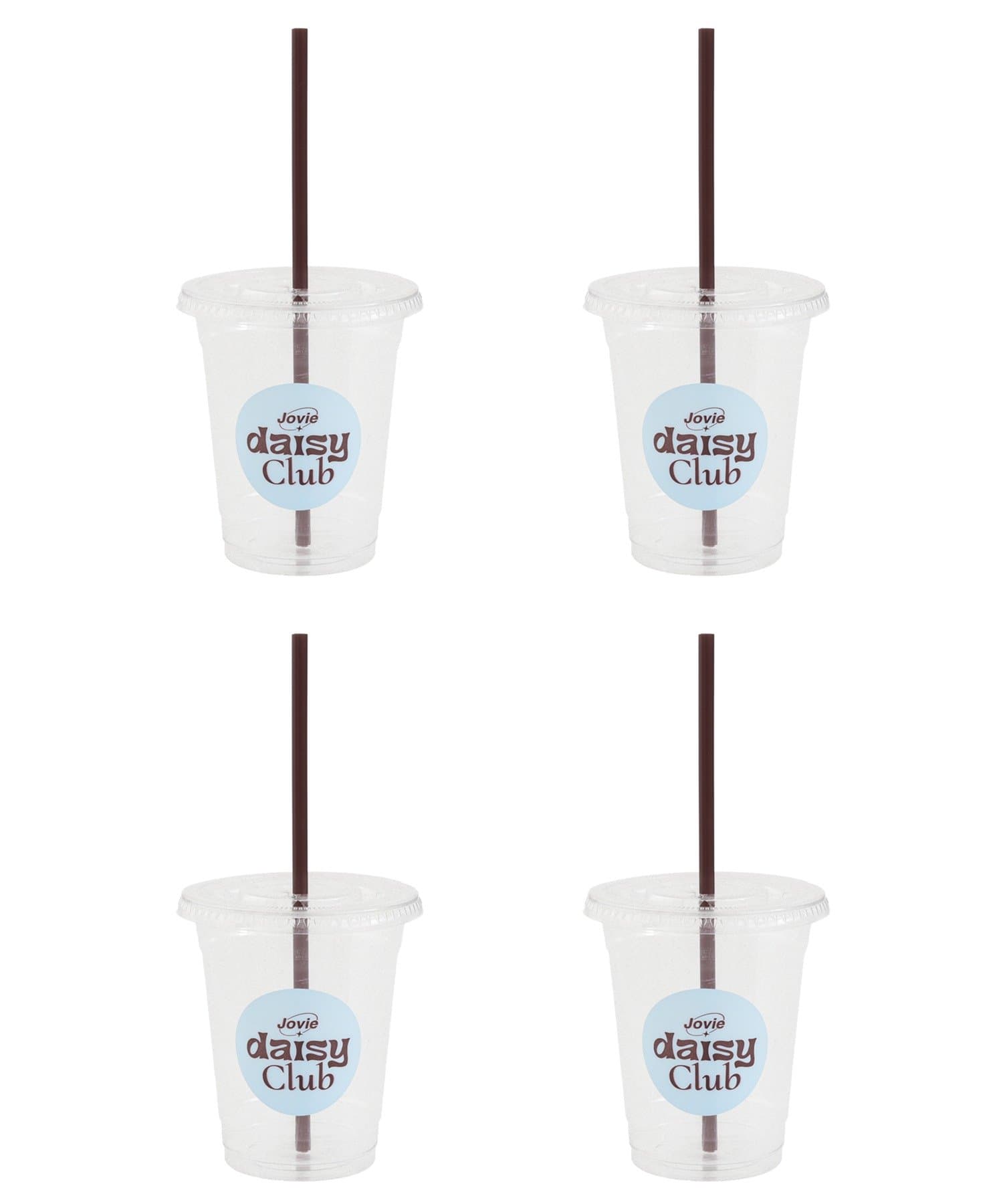 3COINS(スリーコインズ) ストロー付きプラコップ4個セット