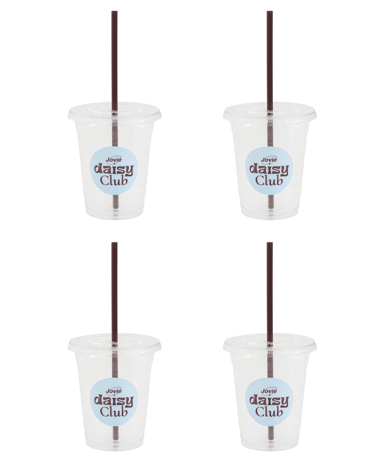 3COINS(スリーコインズ) ストロー付きプラコップ4個セット