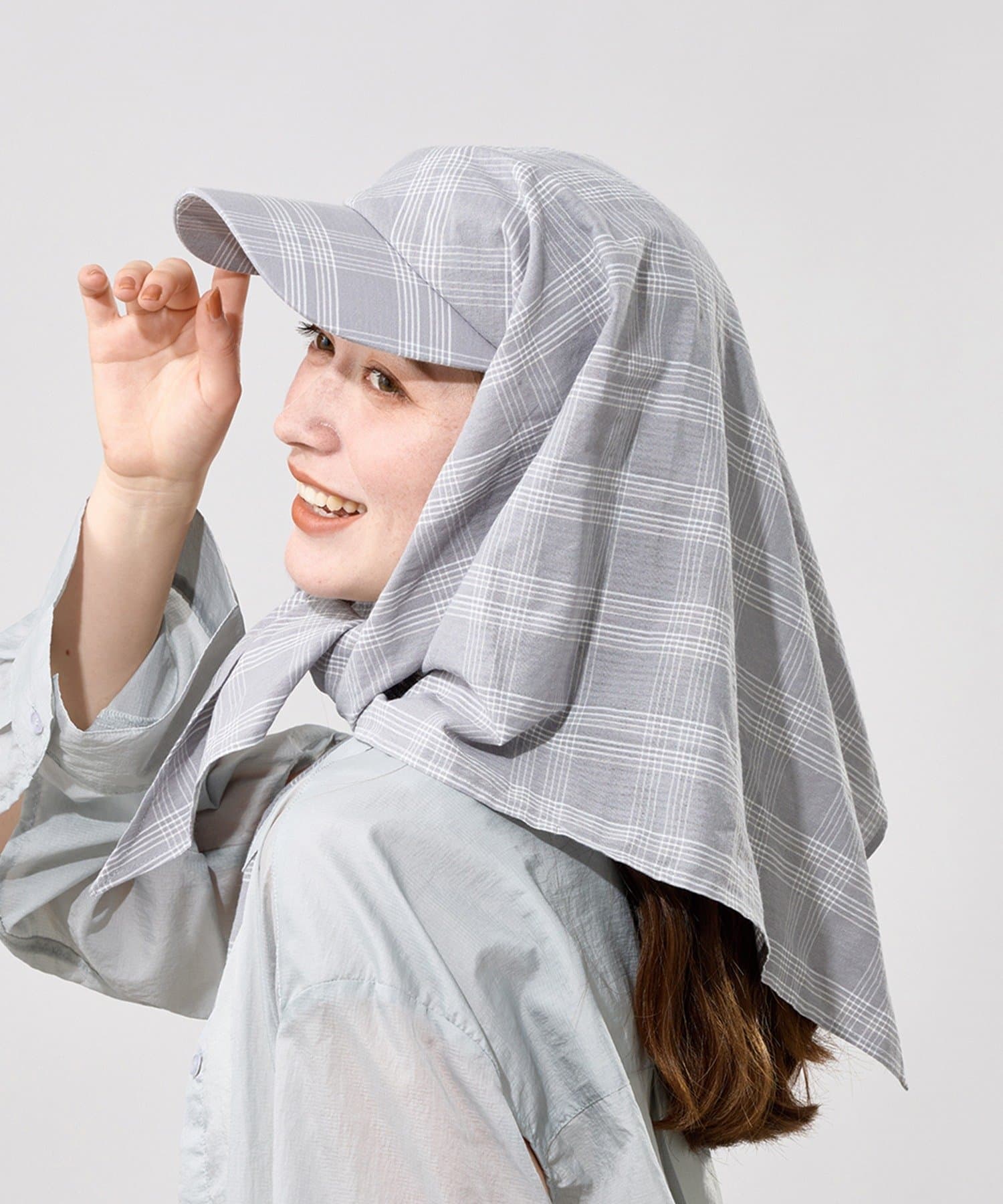 3COINS(スリーコインズ) UVスカーフ付きキャップ