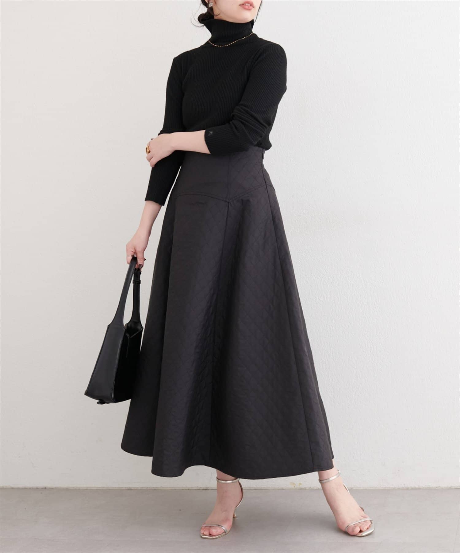 NICE CLAUP / OLIVE des OLIVE OUTLET(ナイスクラップ  / オリーブ デ オリーブ アウトレット) 【natural couture】エンボスジャガードスカート