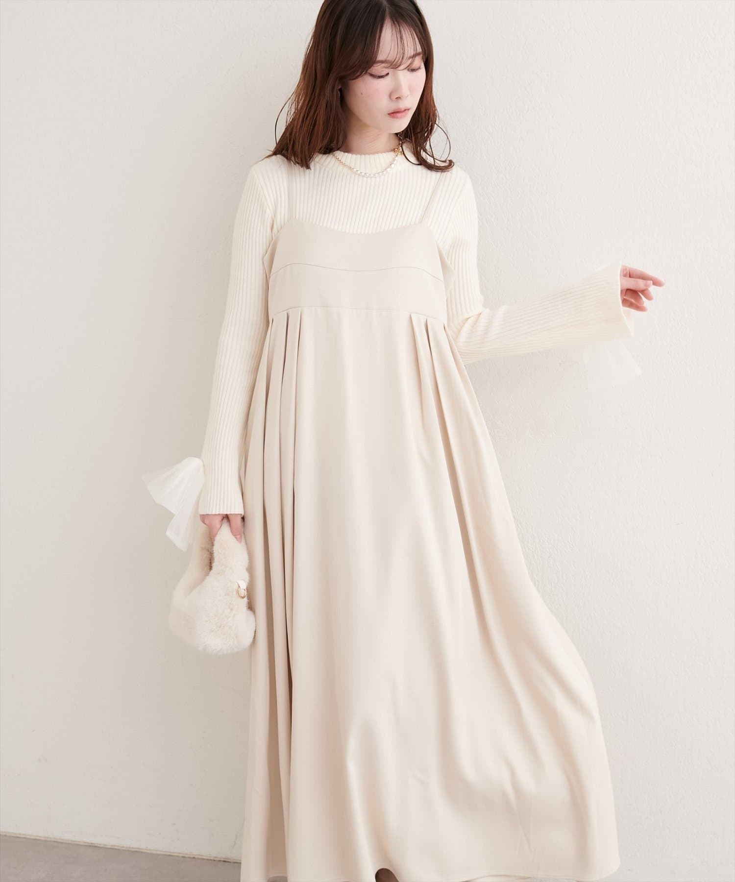 NICE CLAUP / OLIVE des OLIVE OUTLET(ナイスクラップ  / オリーブ デ オリーブ アウトレット) 【EVERY.VERY niceclaup】タックキャミワンピース