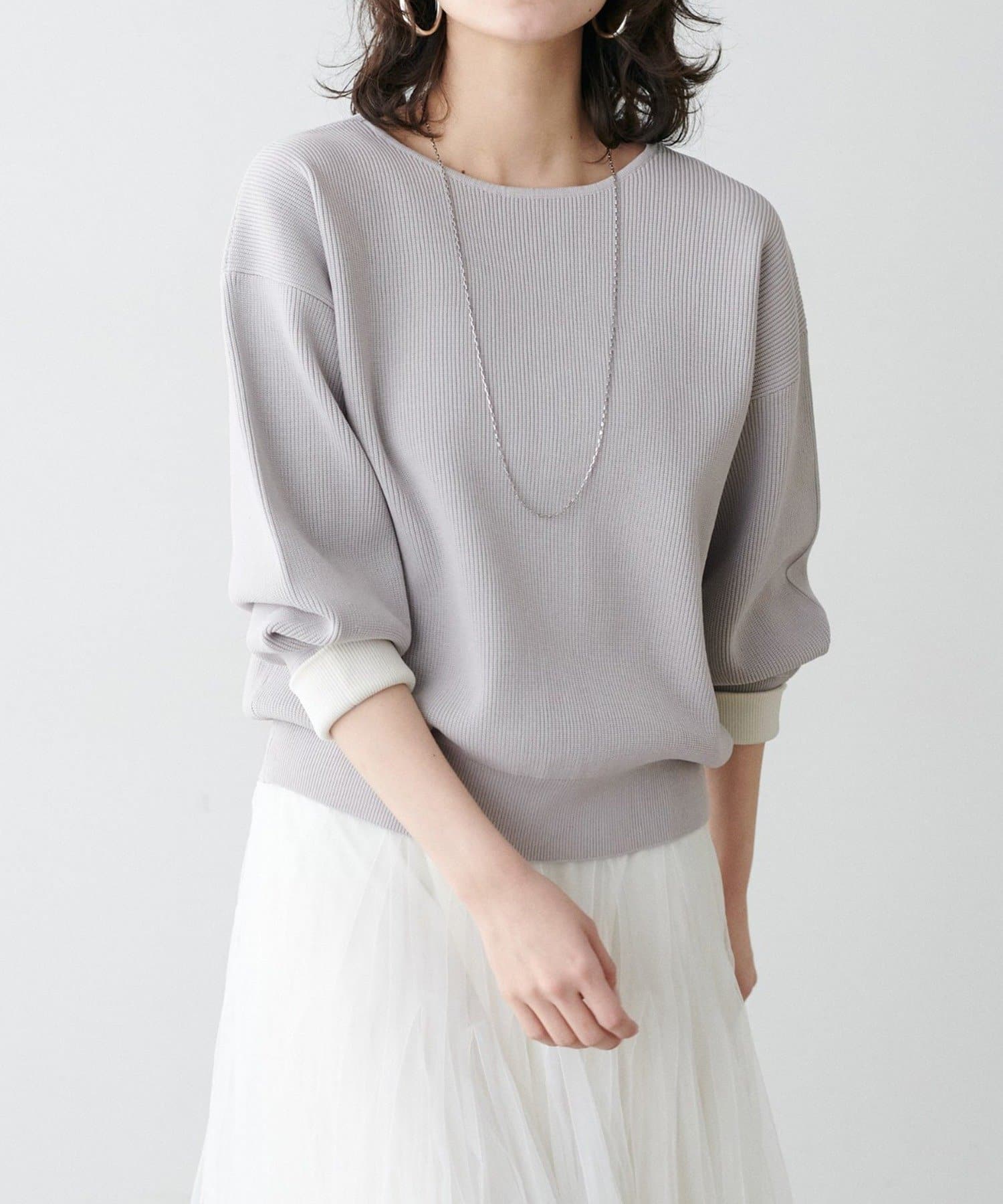 NICE CLAUP / OLIVE des OLIVE OUTLET(ナイスクラップ  / オリーブ デ オリーブ アウトレット) 【LARUTA】袖裏配色前後2WAYポリ畦ニット